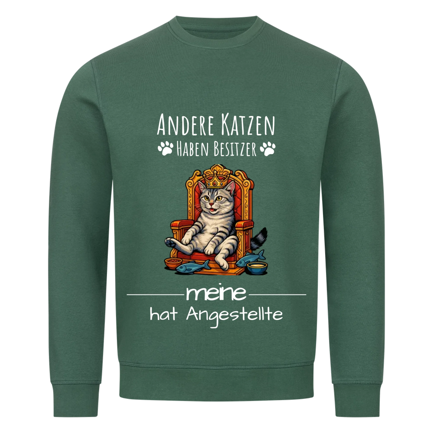 Deine Katze auf Thron Bio Sweatshirt - Eigenes Bild