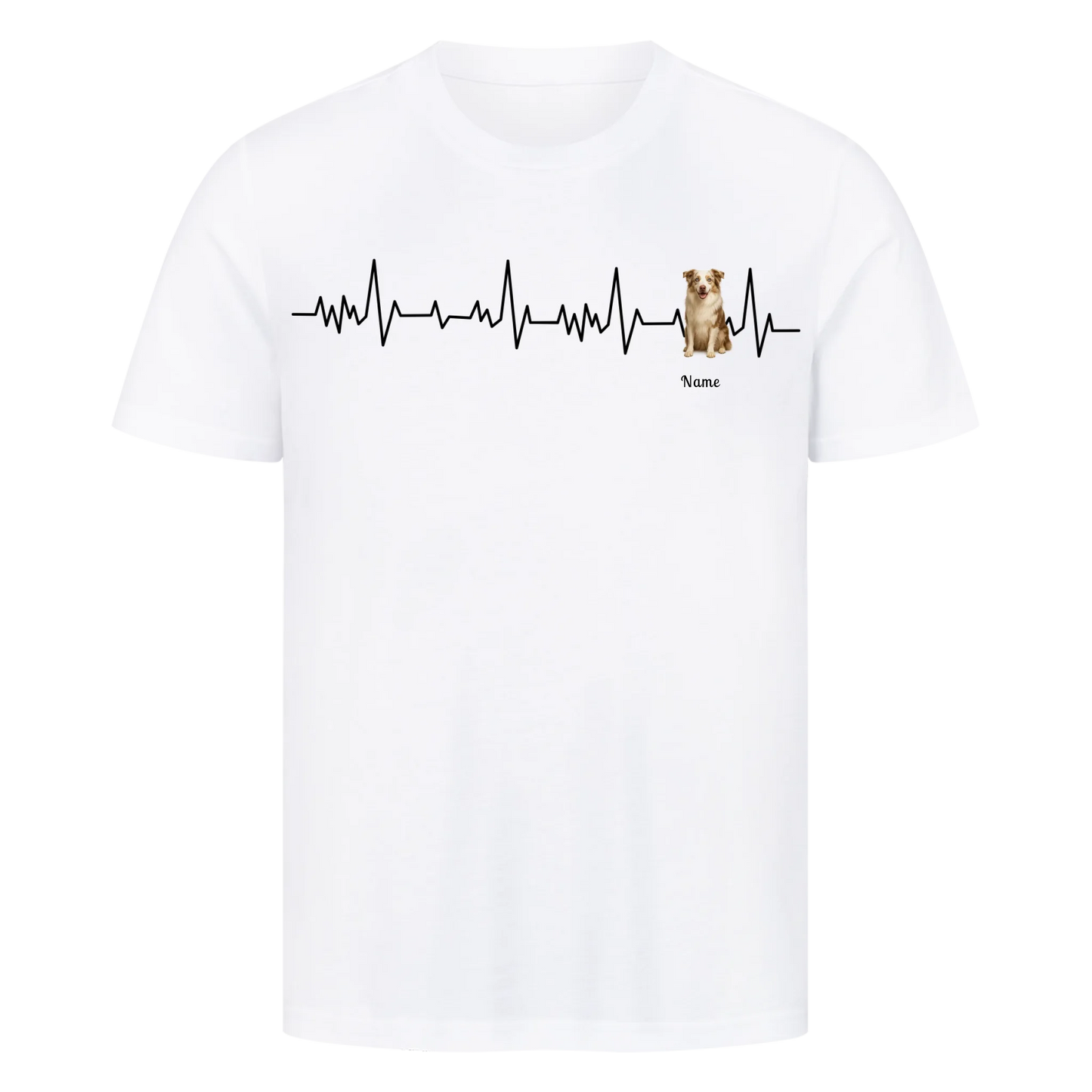 Herzschlag Haustier T-Shirt - Eigenes Bild + Name