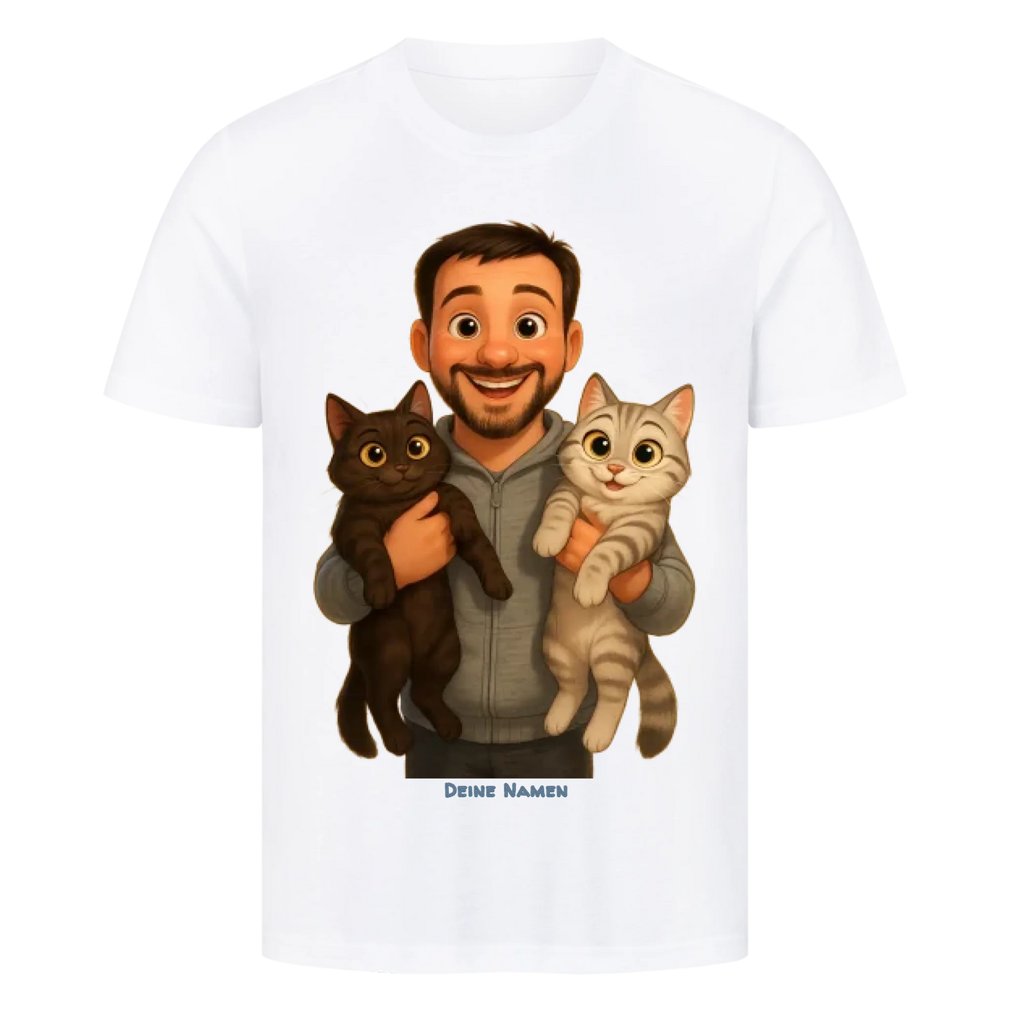 Fellfamilien-Porträt T-Shirt - Eigenes Bild + Namen