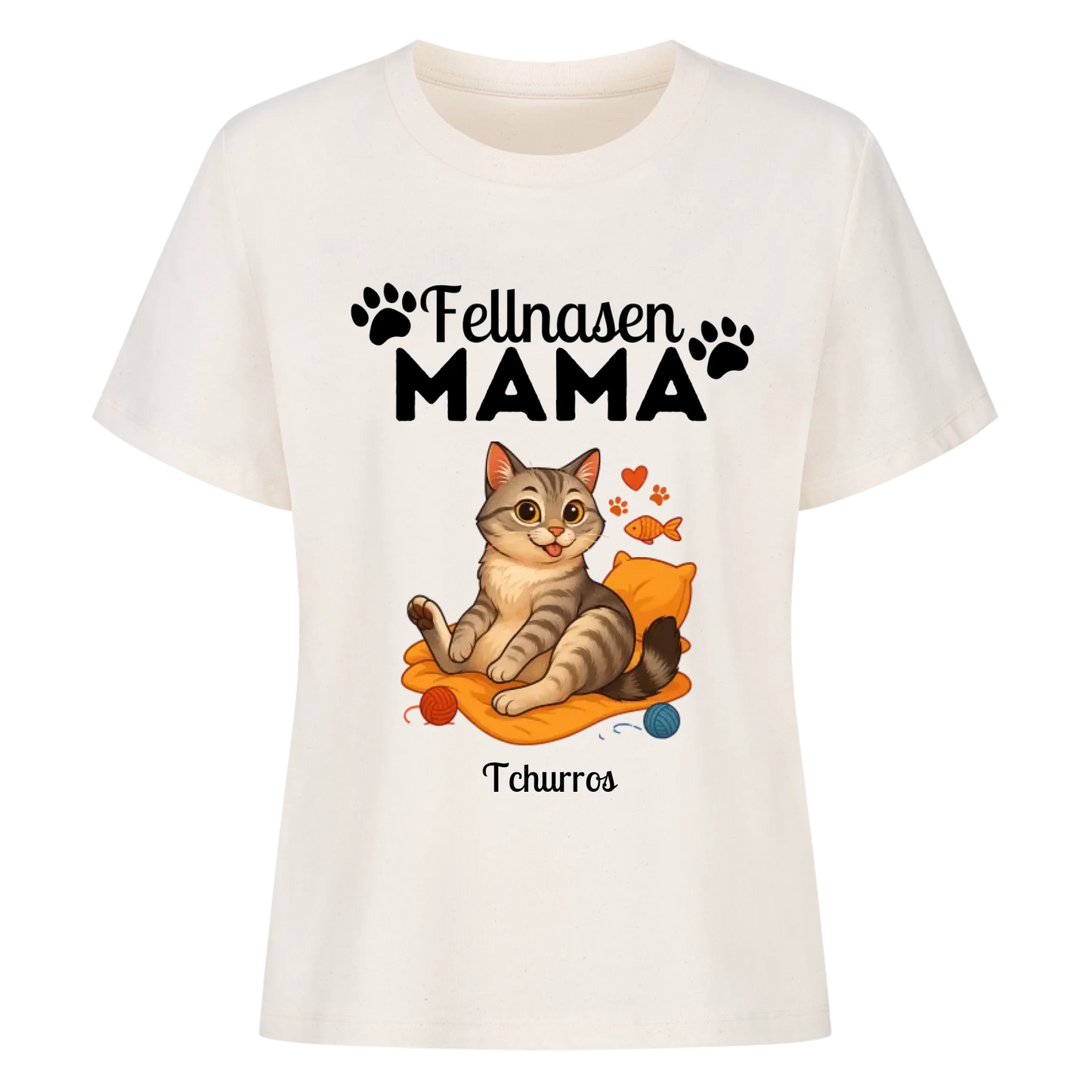 Fellnasen Mama Katze Premium T-Shirt - Eigenes Bild + Name