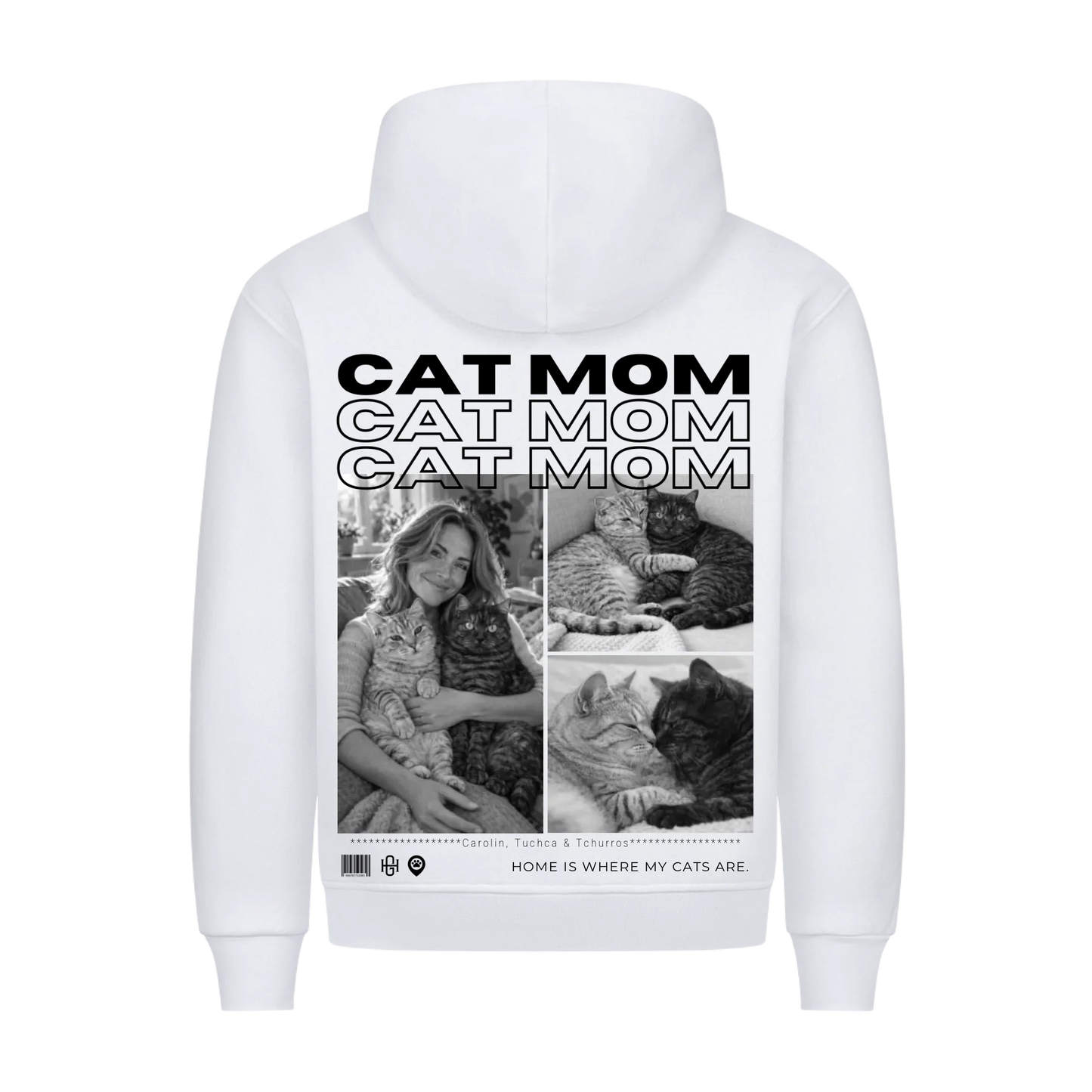 Cat Mom Premium Hoodie - Eigene Fotos