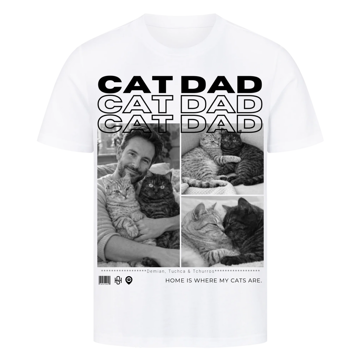 Cat Dad Premium T-Shirt - Eigene Fotos