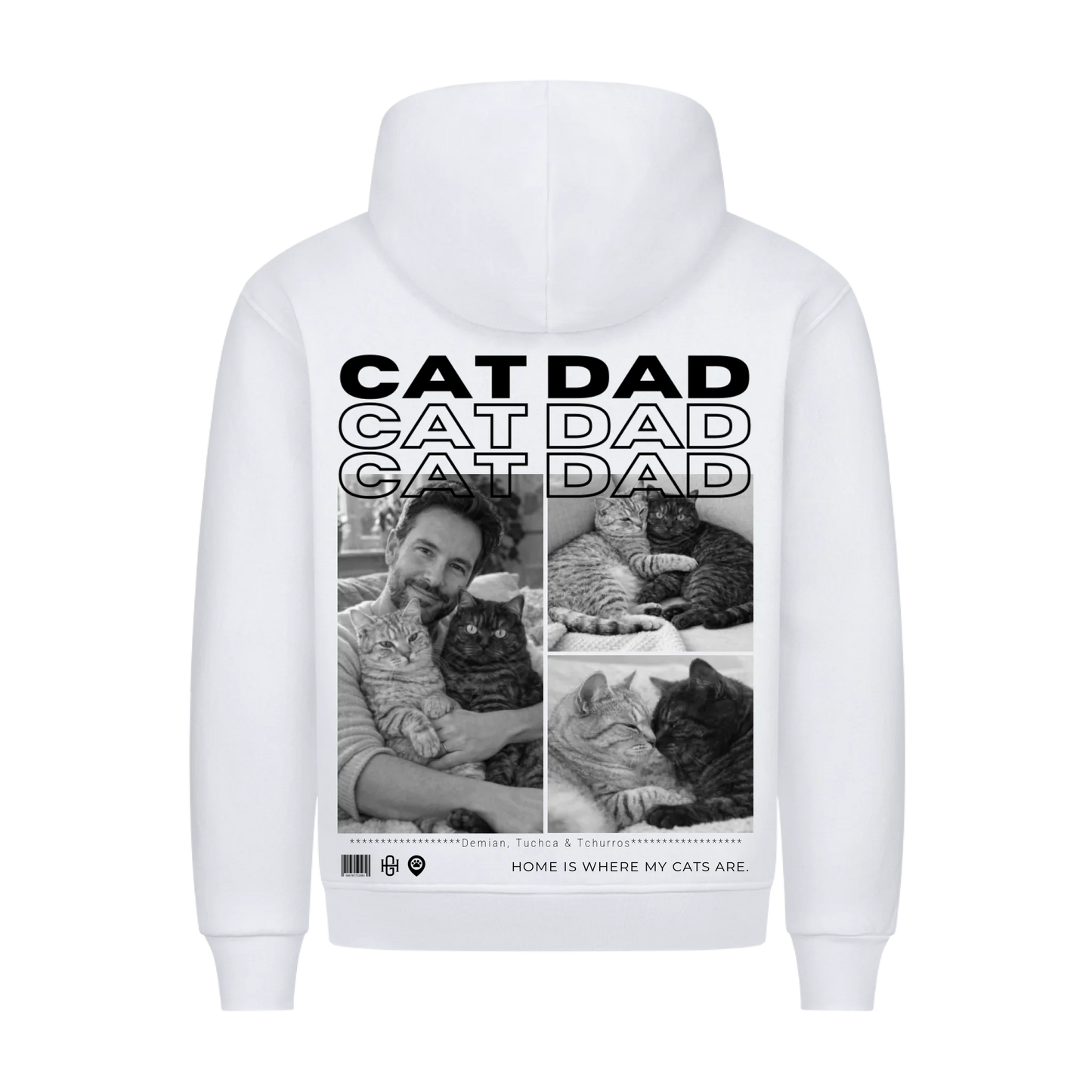 Cat Dad Premium Hoodie - Eigene Fotos