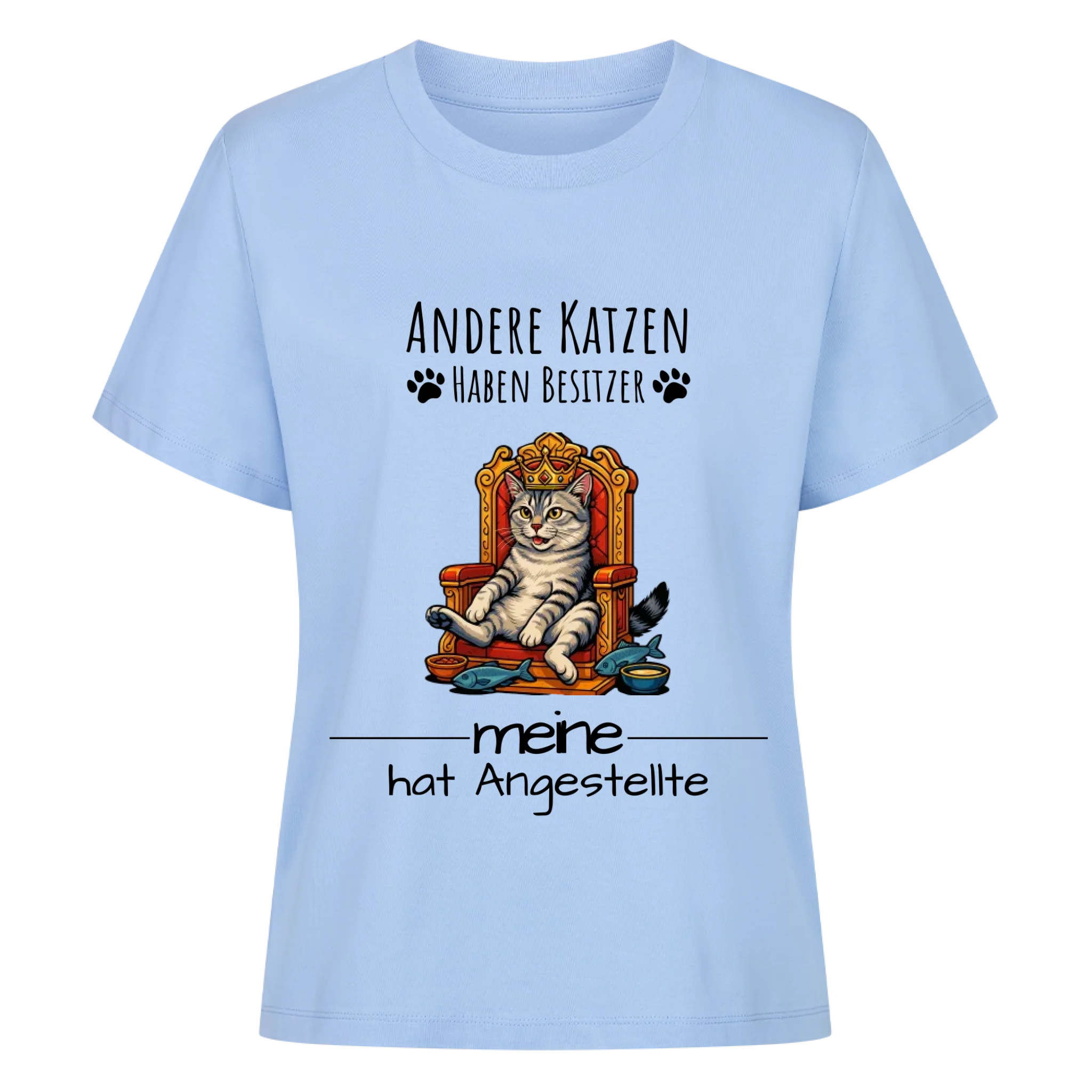 T-Shirt Deine Katze auf Thron