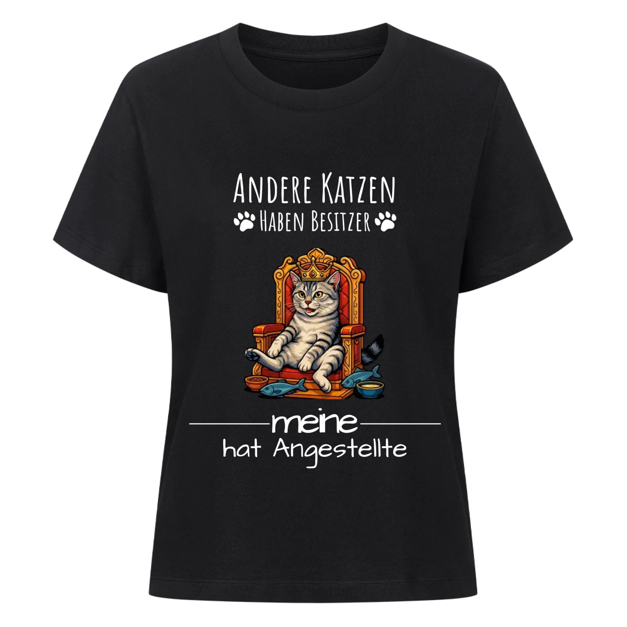 T-Shirt Deine Katze auf Thron
