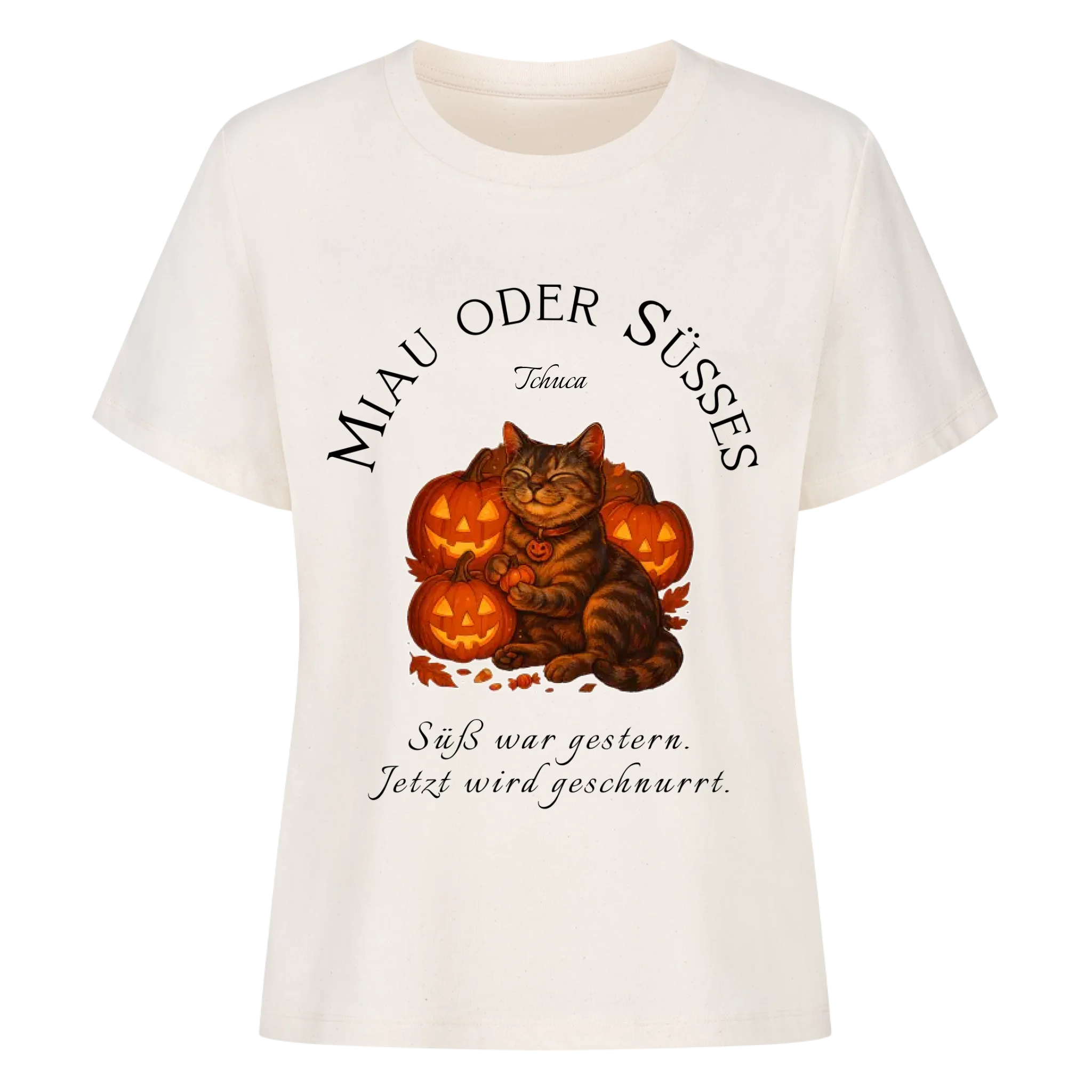 T-Shirt Happy Catloween - Deine Katze im Halloween Style