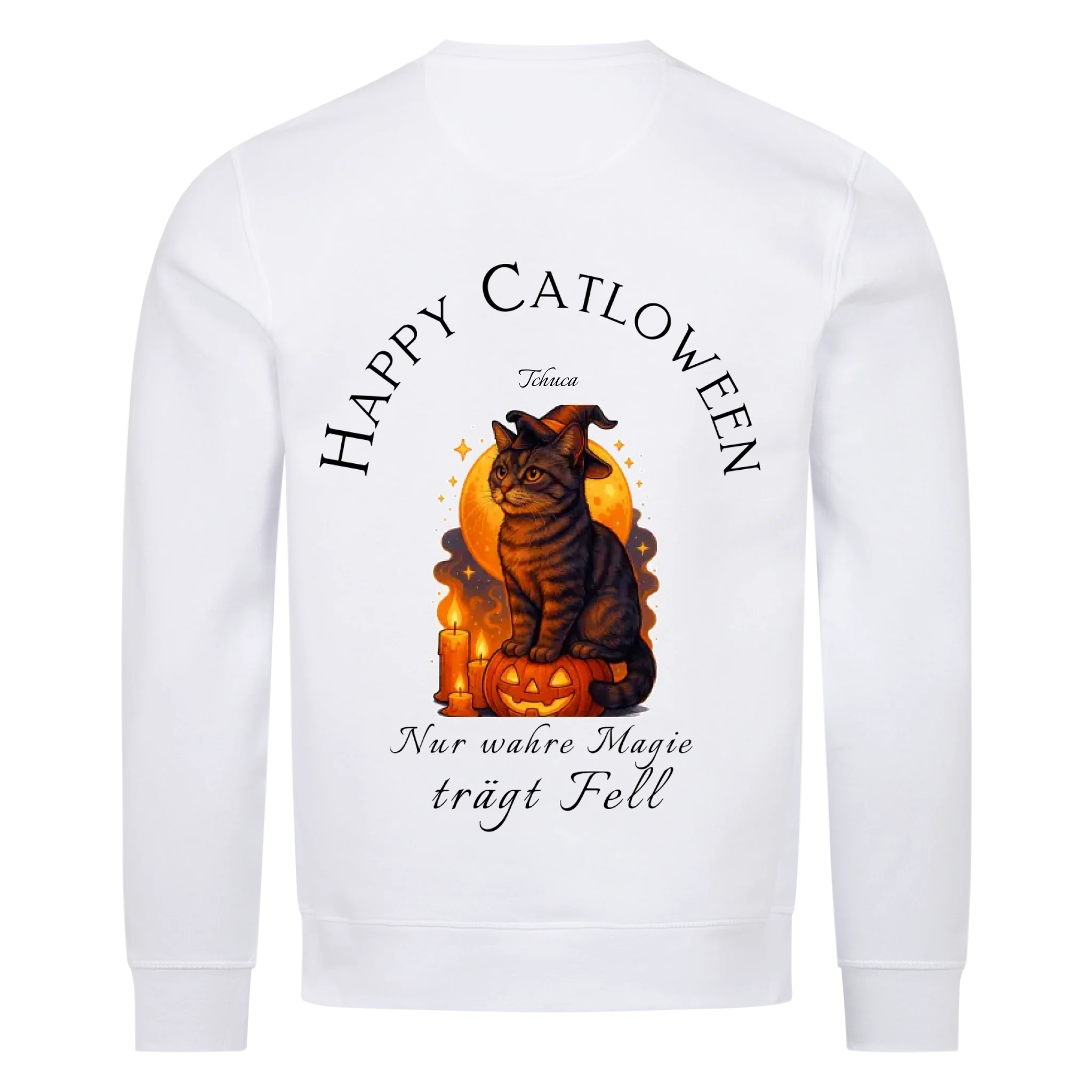 Unisex Sweatshirt Happy Catloween - Deine Katze als süße Hexe
