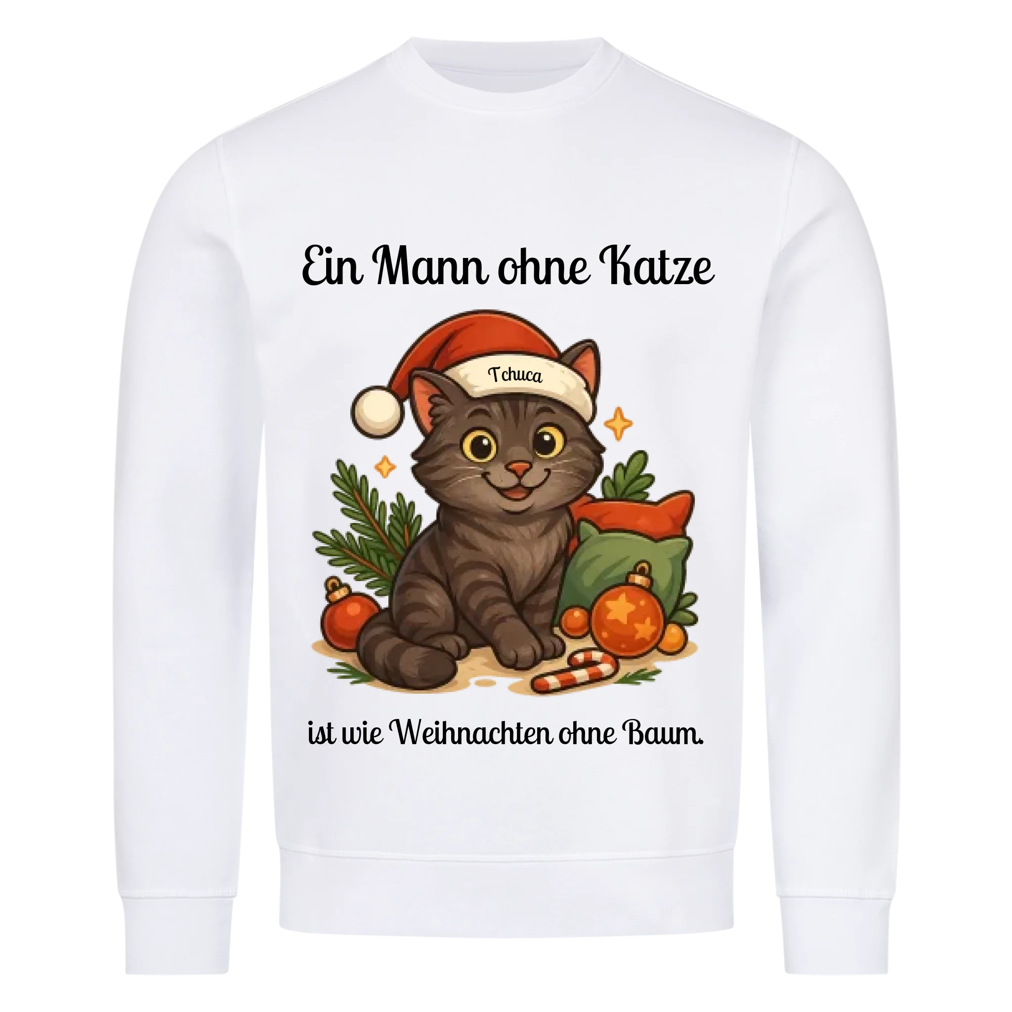 Ein Mann ohne Katze - Individuelles Premium Sweatshirt (Unisex)