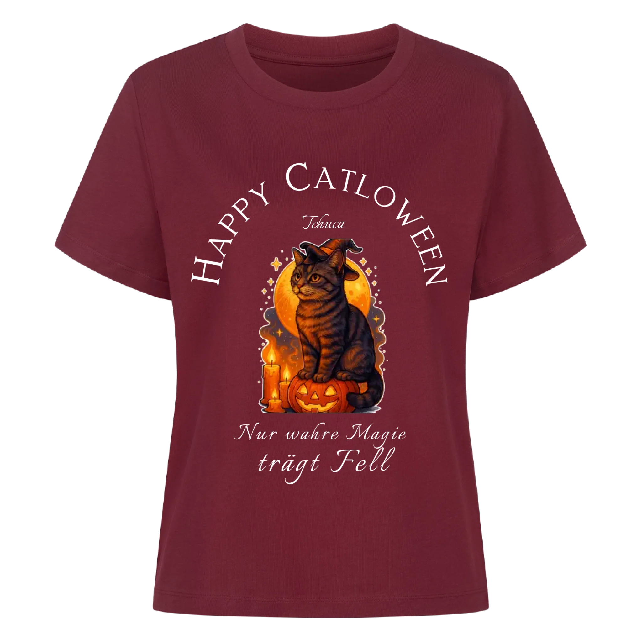 T-Shirt Happy Catloween - Deine Katze als süße Hexe