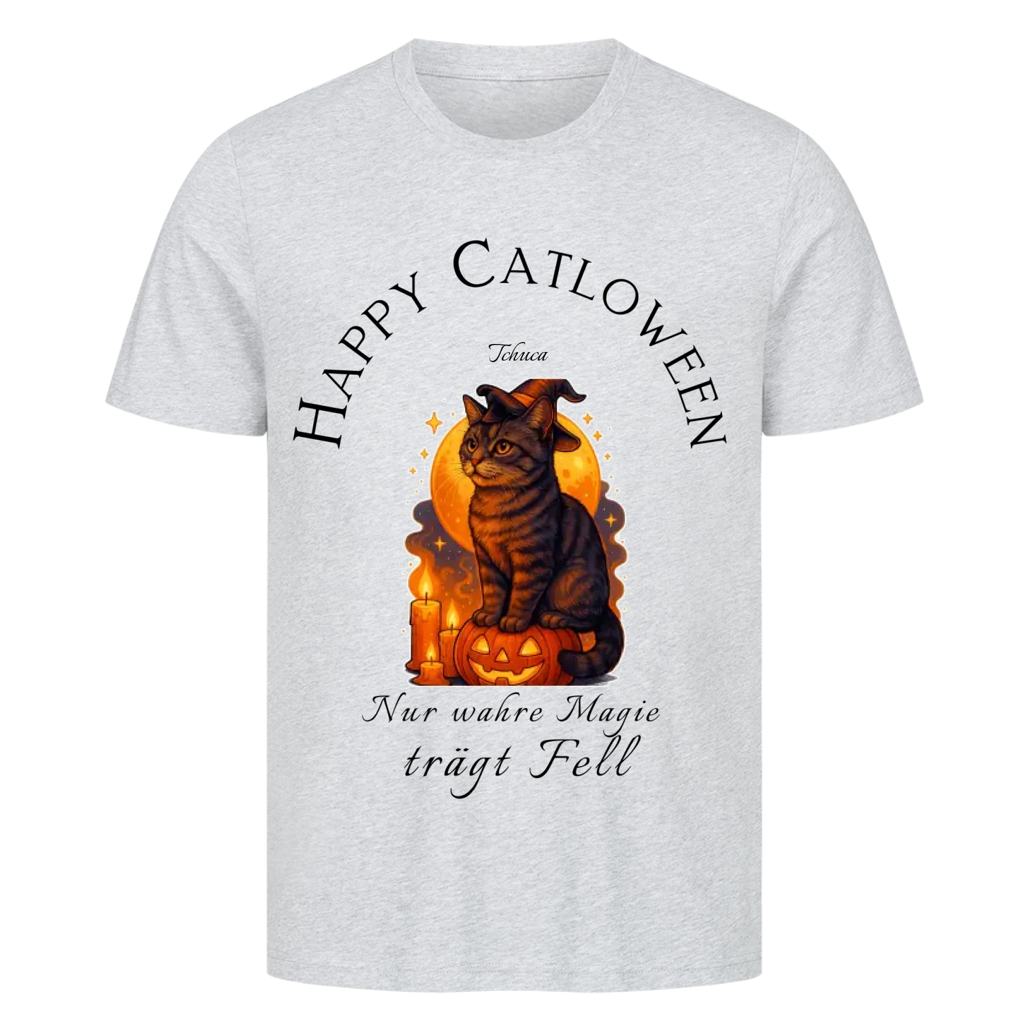 T-Shirt Happy Catloween - Deine Katze als süße Hexe
