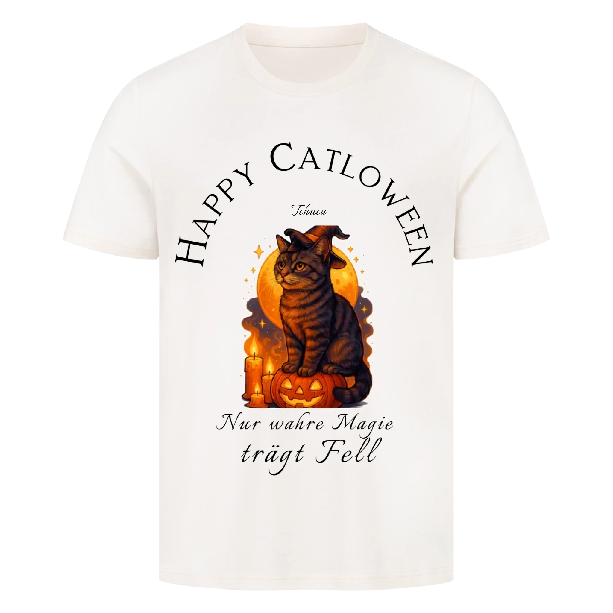 T-Shirt Happy Catloween - Deine Katze als süße Hexe