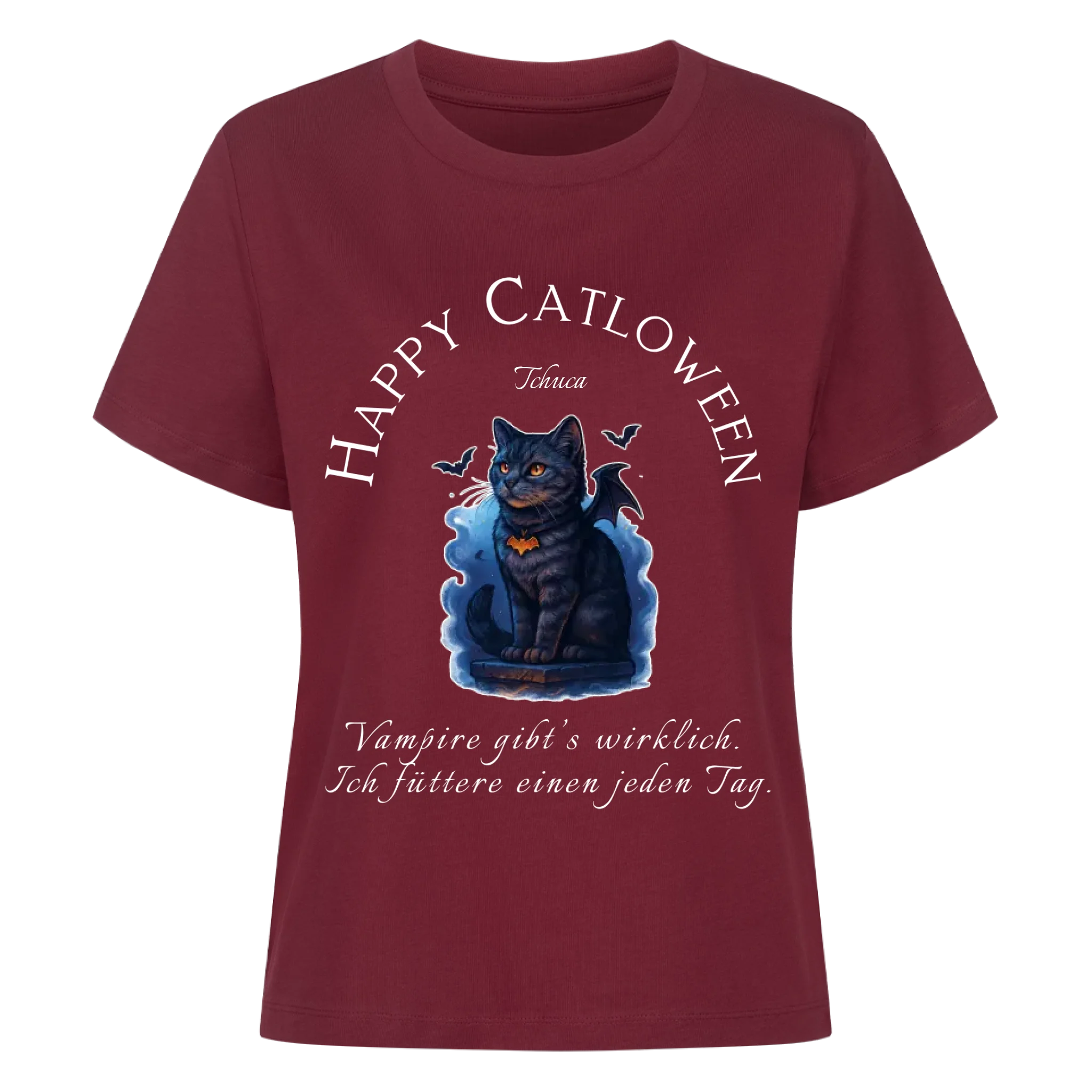 T-Shirt Happy Catloween - Deine Katze als kleiner Vampir
