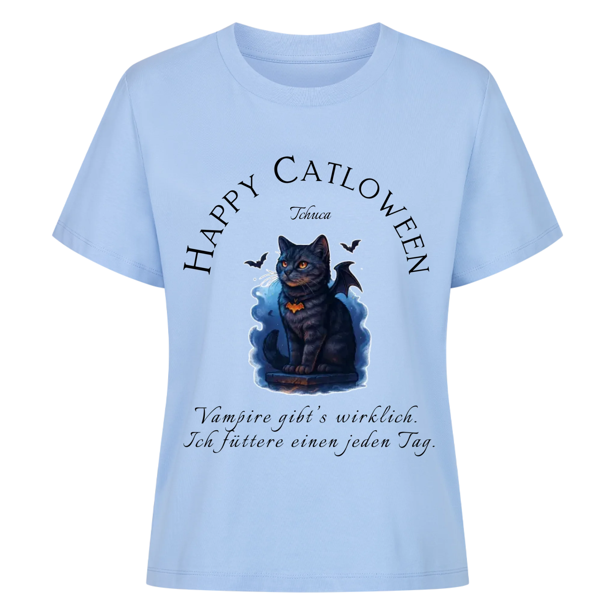 T-Shirt Happy Catloween - Deine Katze als kleiner Vampir