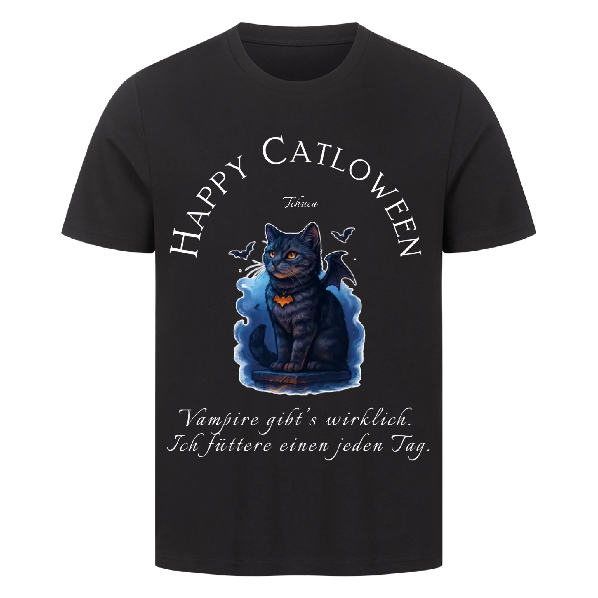 T-Shirt Happy Catloween - Deine Katze als kleiner Vampir