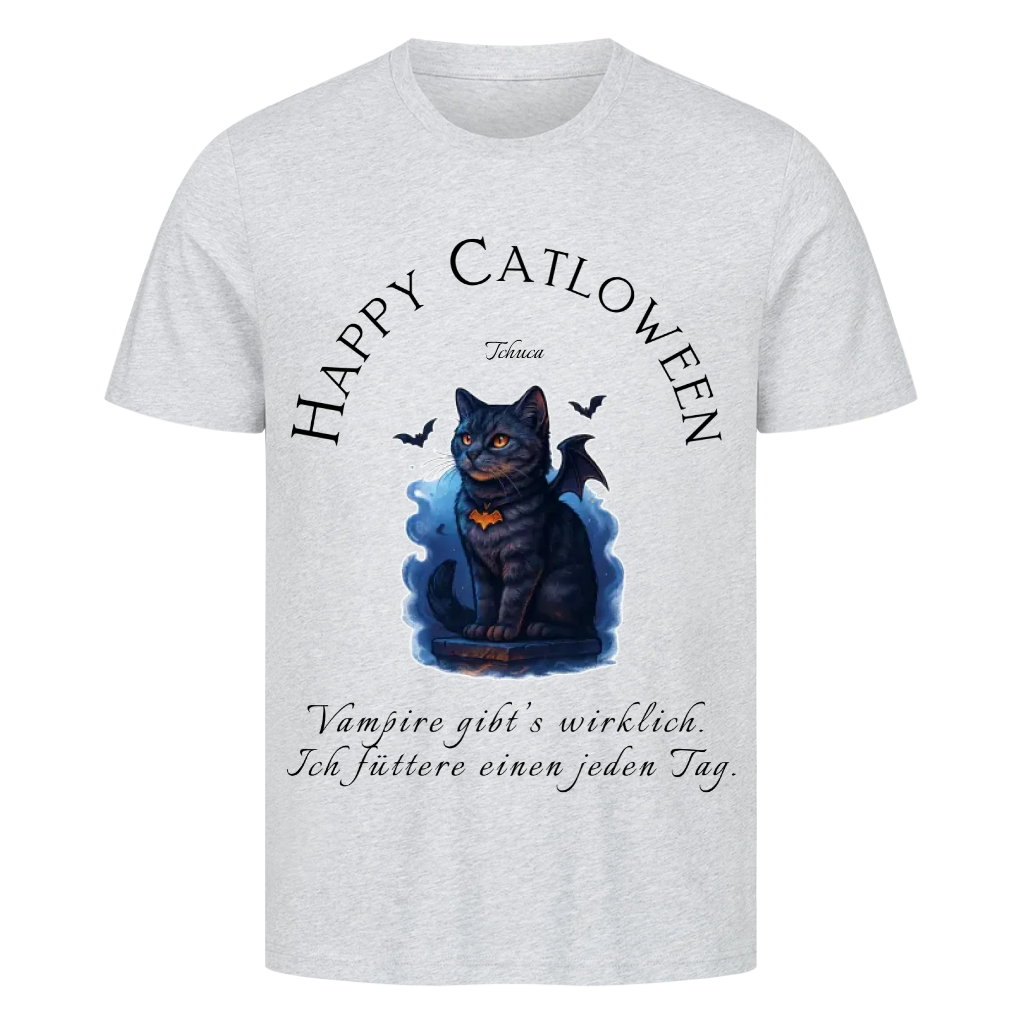 T-Shirt Happy Catloween - Deine Katze als kleiner Vampir