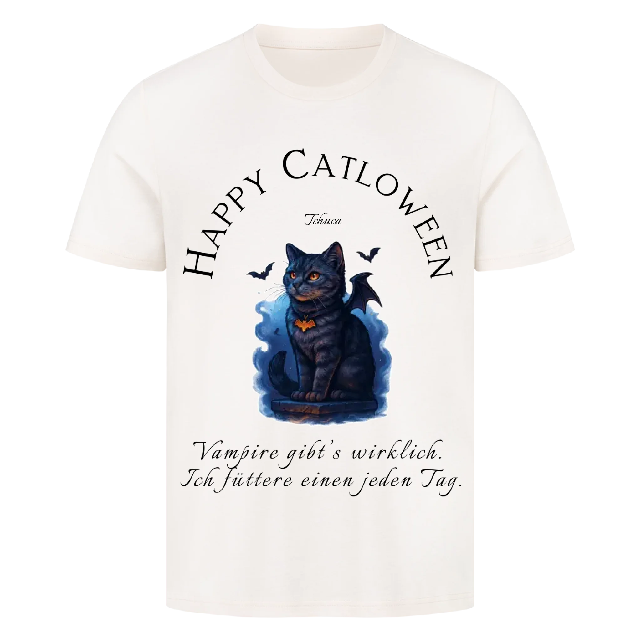T-Shirt Happy Catloween - Deine Katze als kleiner Vampir