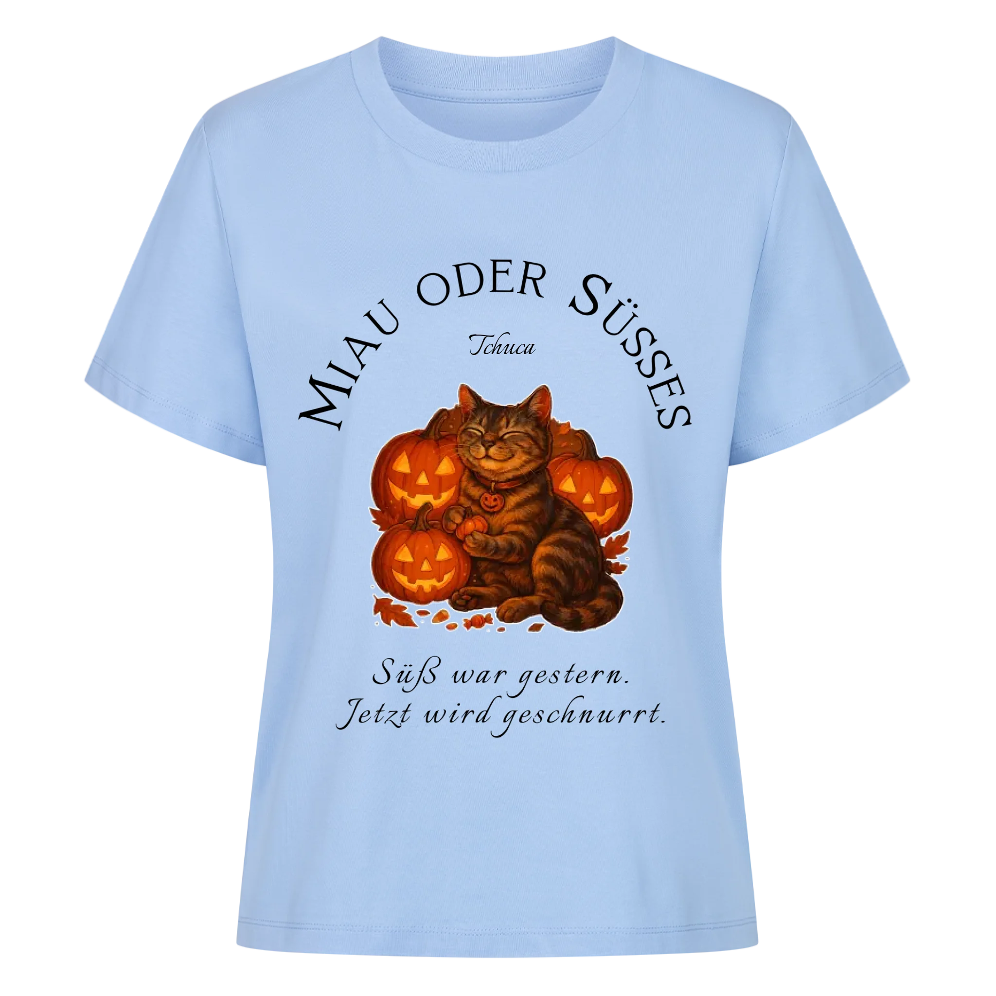 Happy Catloween - Katze im Halloween Style - Individuelles Premium T-Shirt