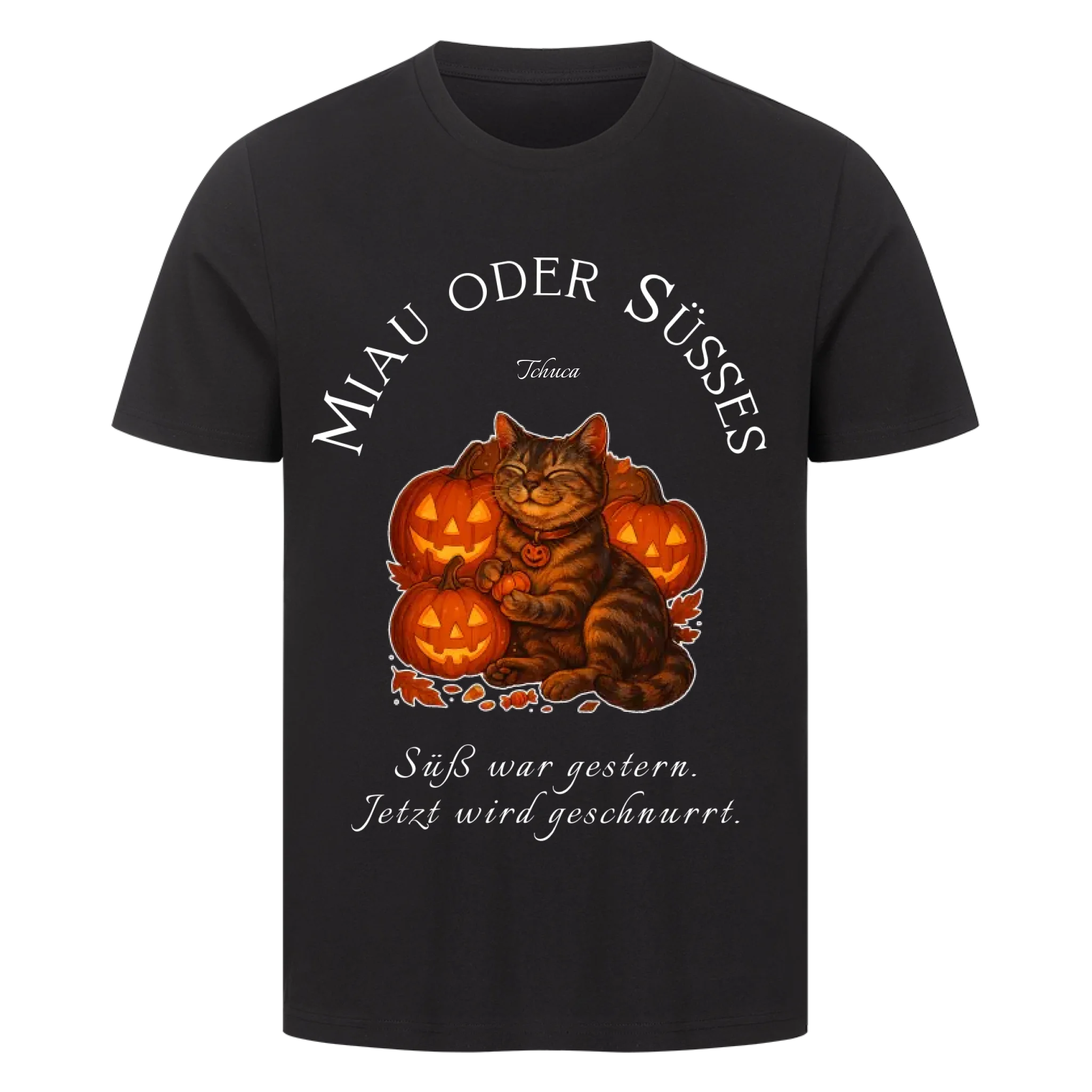 Happy Catloween - Katze im Halloween Style - Individuelles Premium T-Shirt