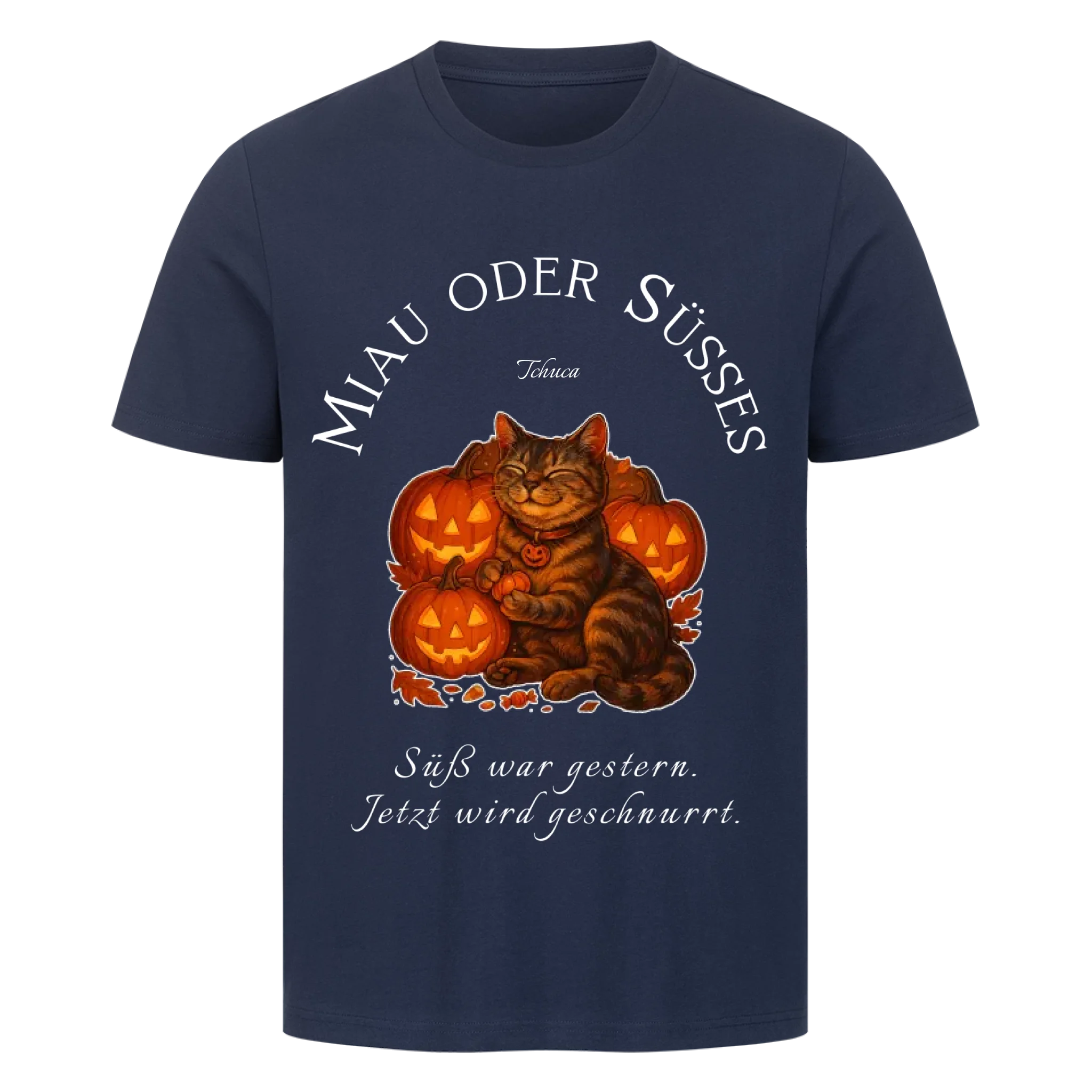 Happy Catloween - Katze im Halloween Style - Individuelles Premium T-Shirt