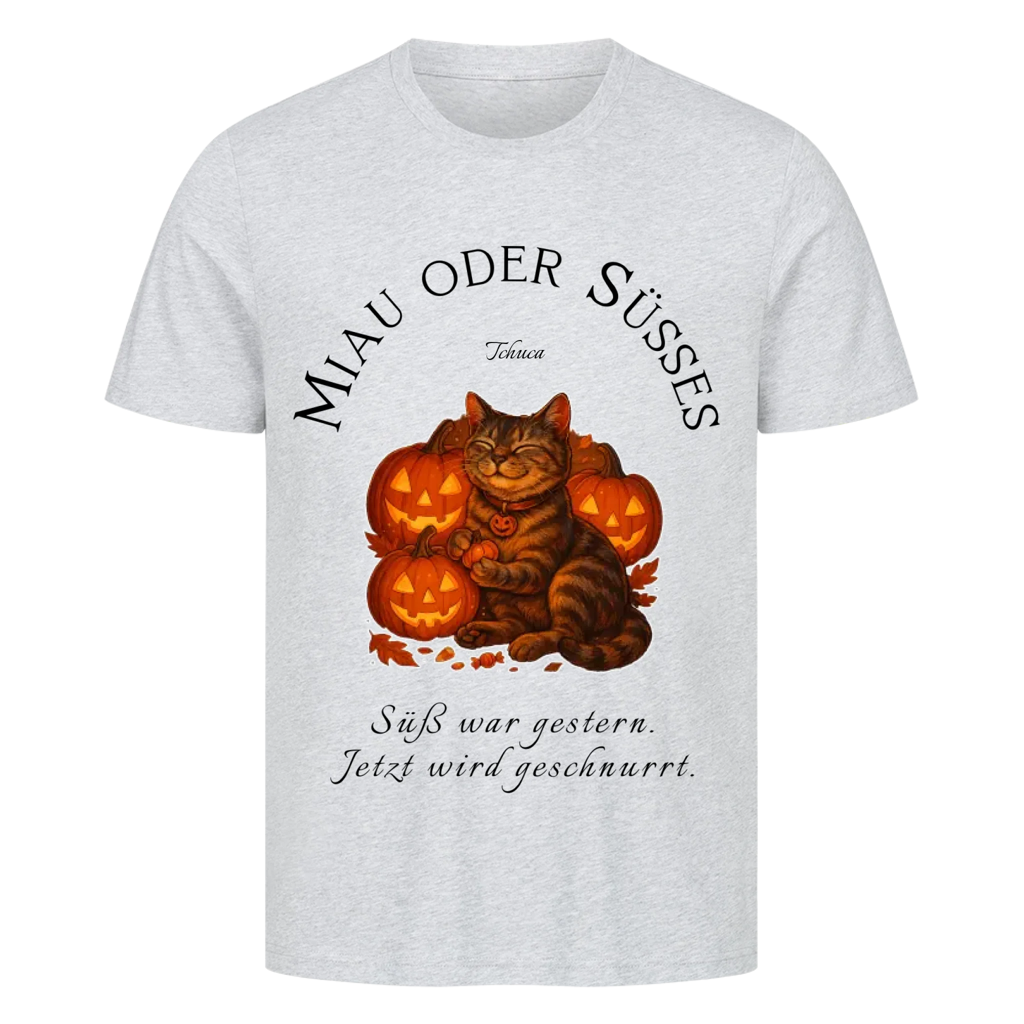 Happy Catloween - Katze im Halloween Style - Individuelles Premium T-Shirt