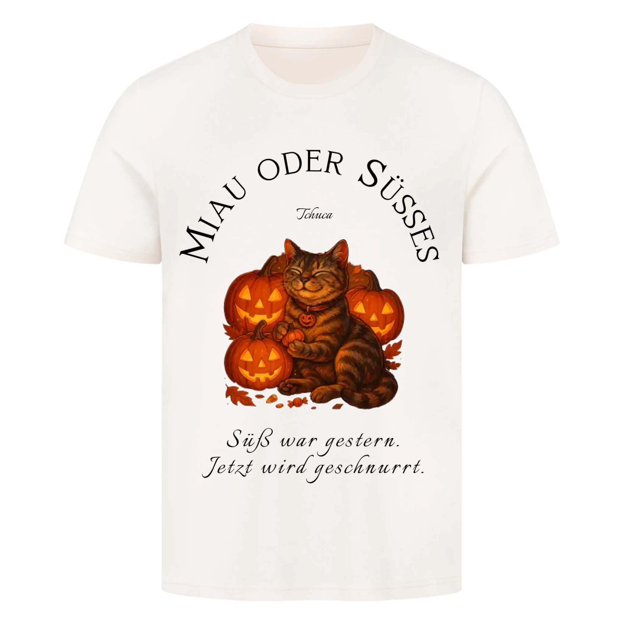 Happy Catloween - Katze im Halloween Style - Individuelles Premium T-Shirt