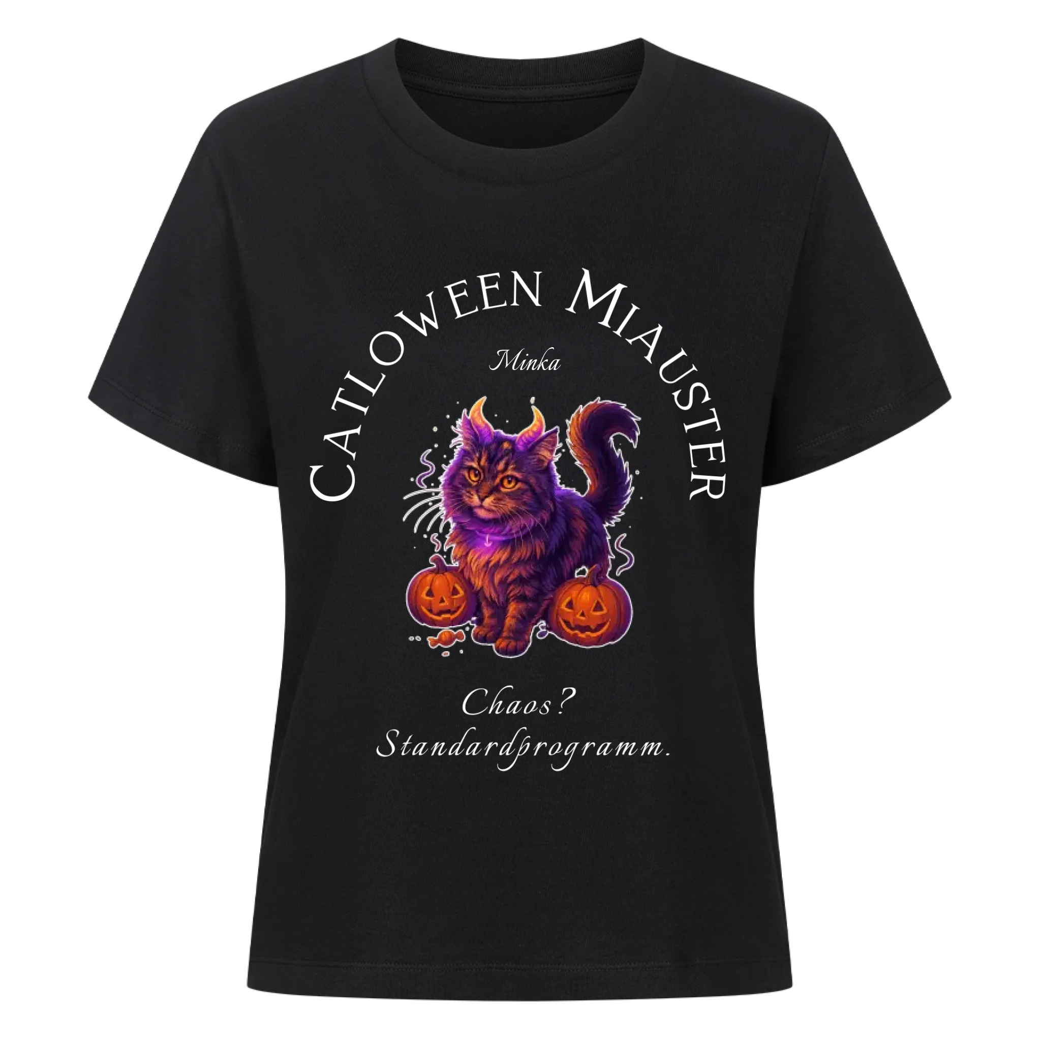 Happy Catloween - Katze als niedliches Monster - Individuelles Premium T-Shirt