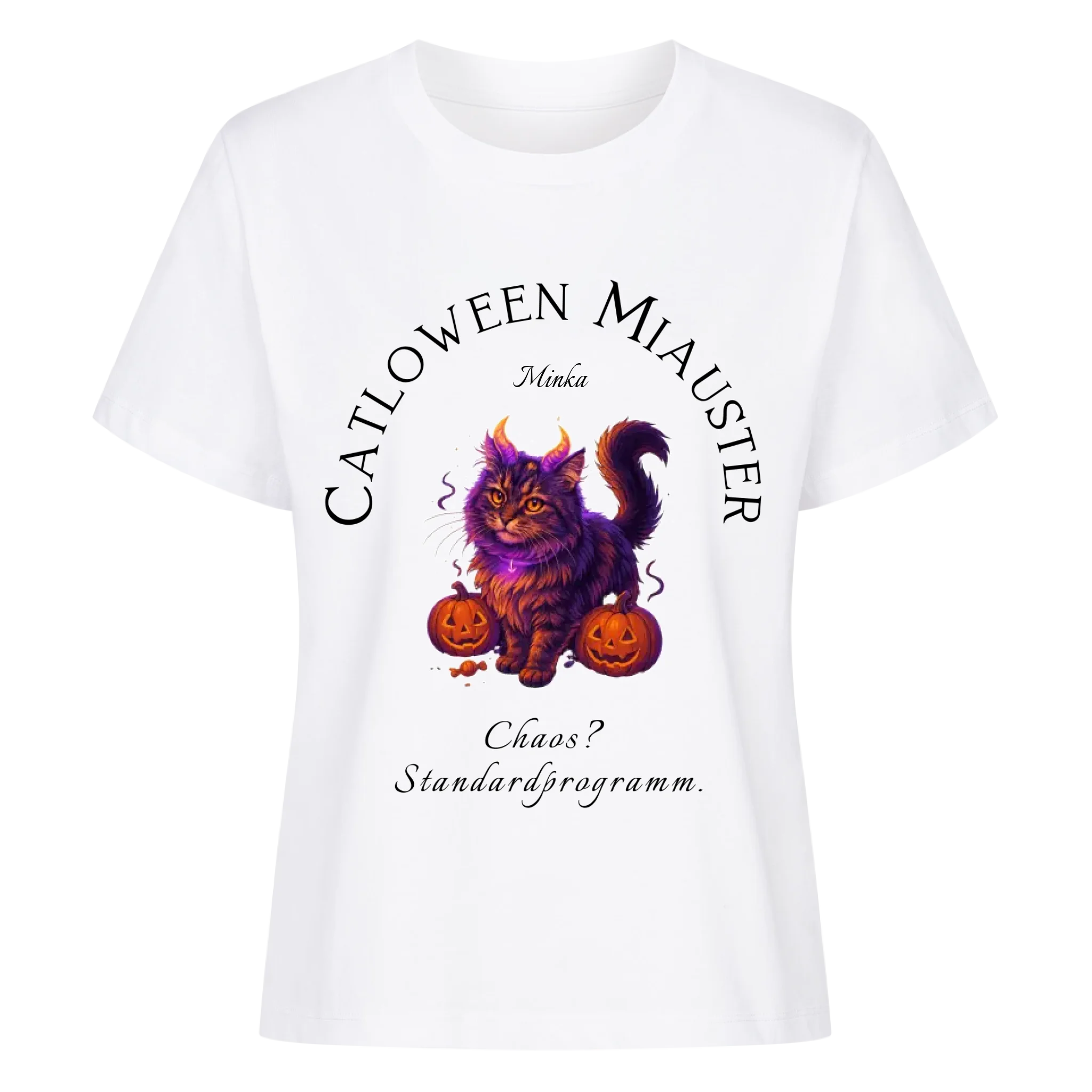 Happy Catloween - Katze als niedliches Monster - Individuelles Premium T-Shirt