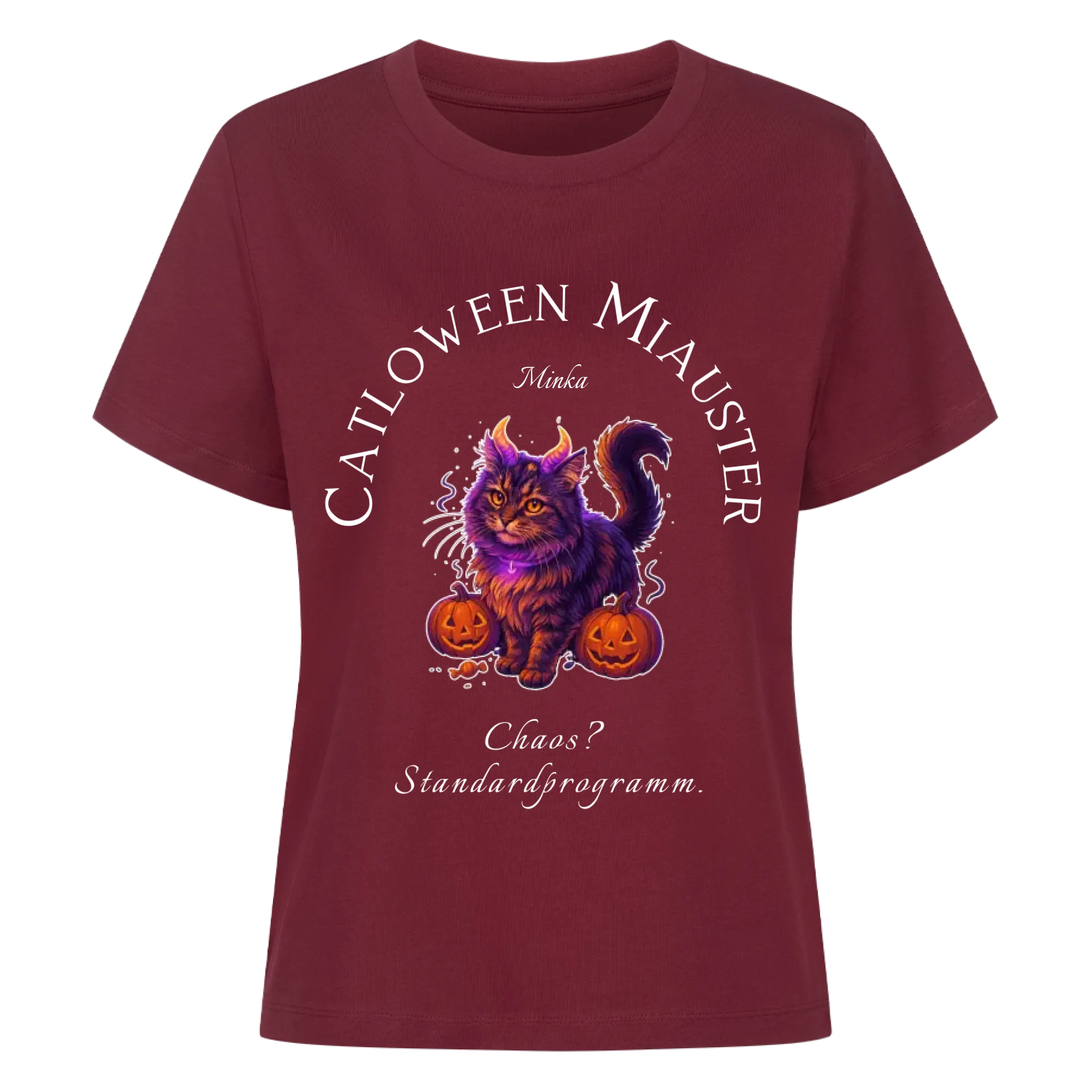 Happy Catloween - Katze als niedliches Monster - Individuelles Premium T-Shirt