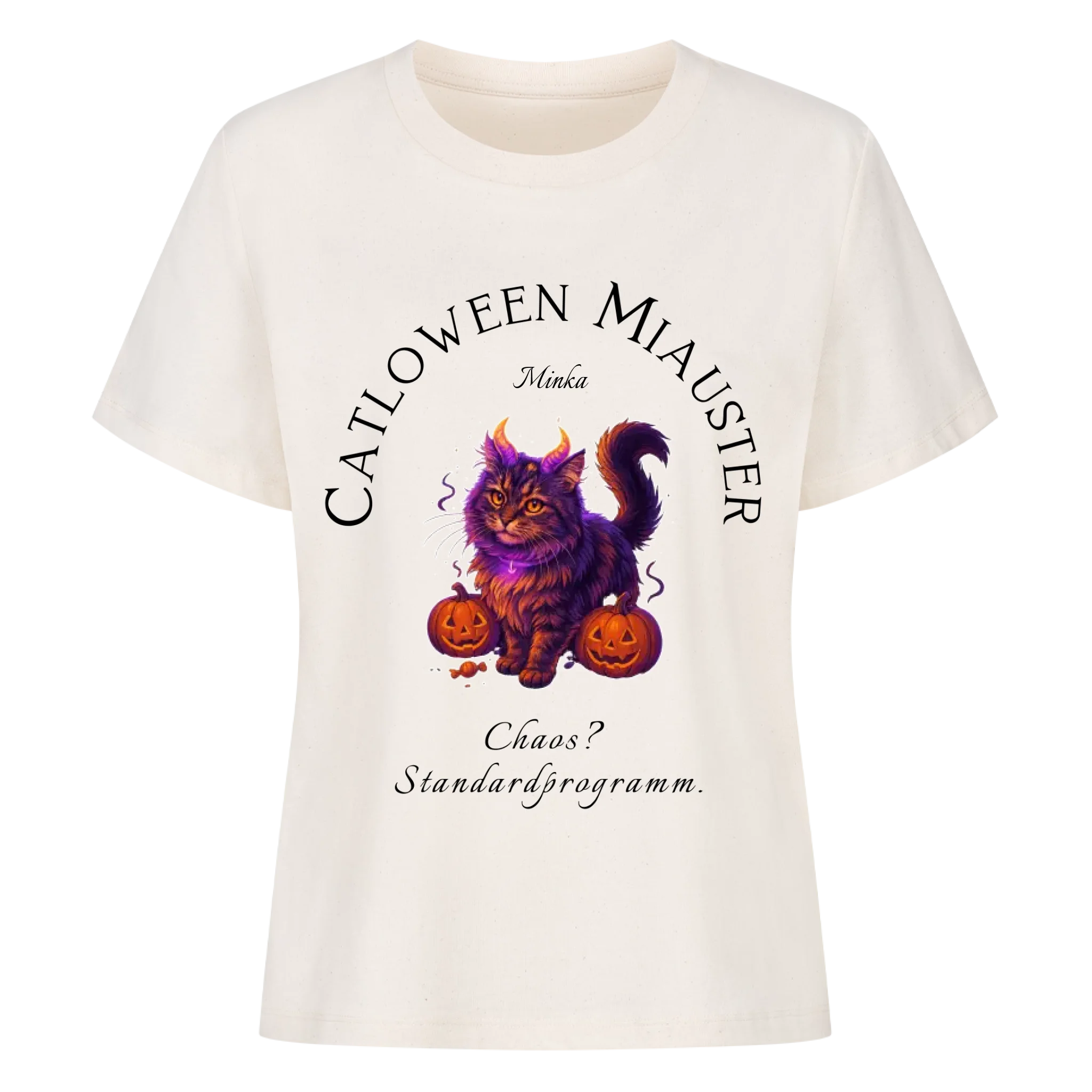 Happy Catloween - Katze als niedliches Monster - Individuelles Premium T-Shirt
