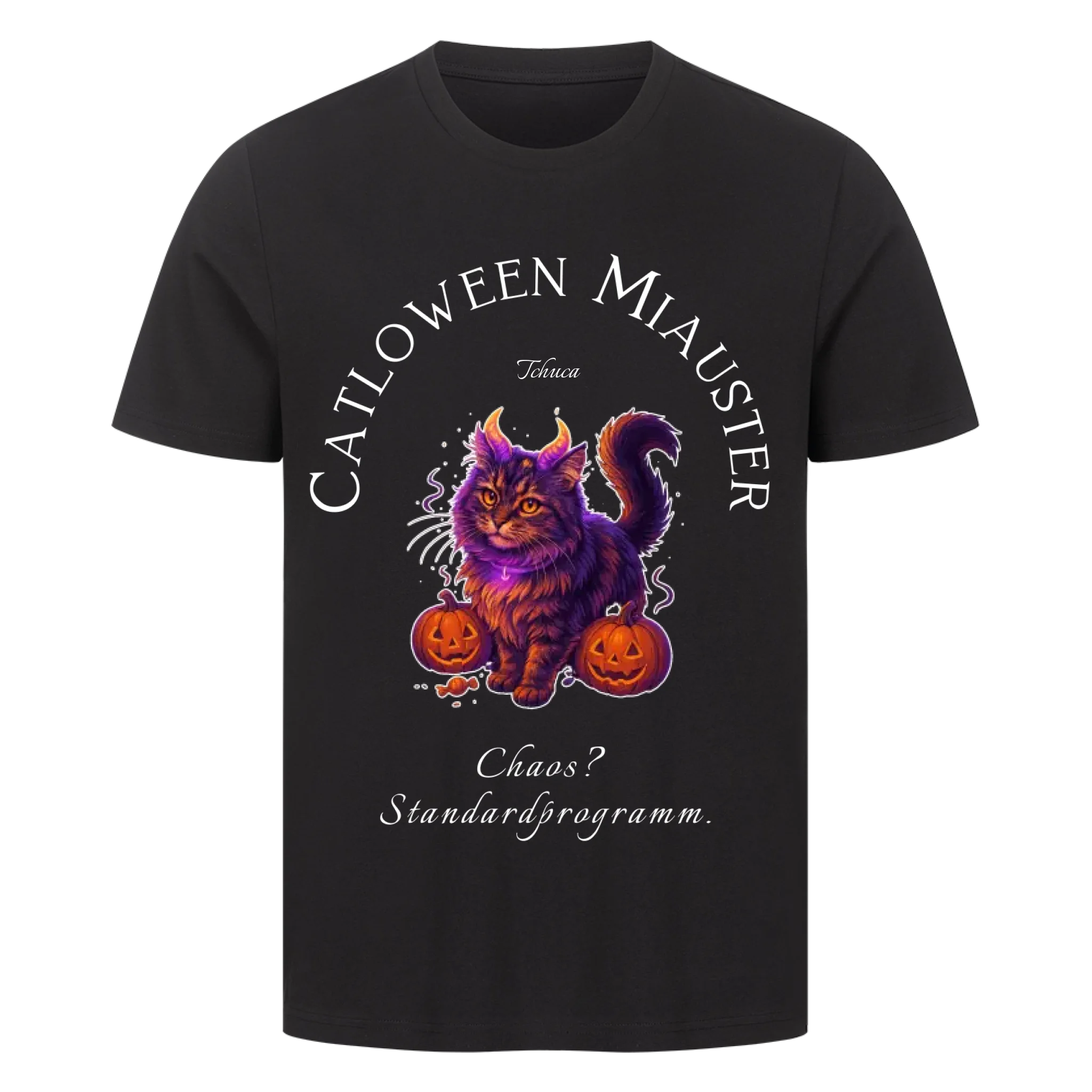 Happy Catloween - Katze als niedliches Monster - Individuelles Premium T-Shirt
