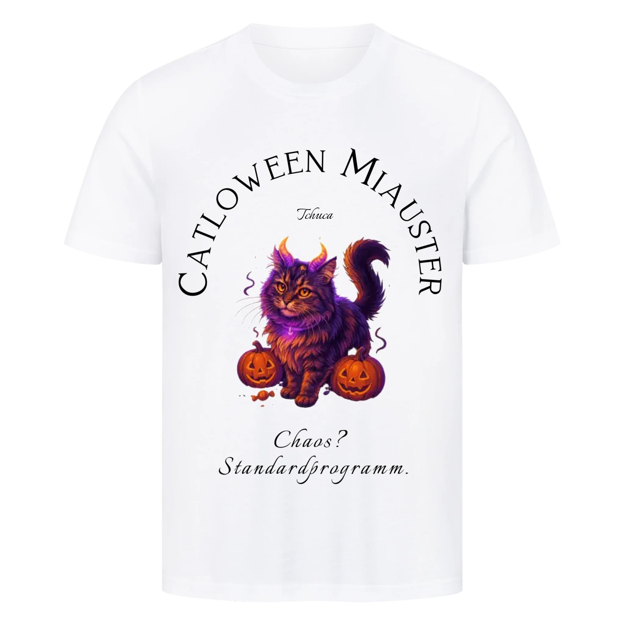 Happy Catloween - Katze als niedliches Monster - Individuelles Premium T-Shirt