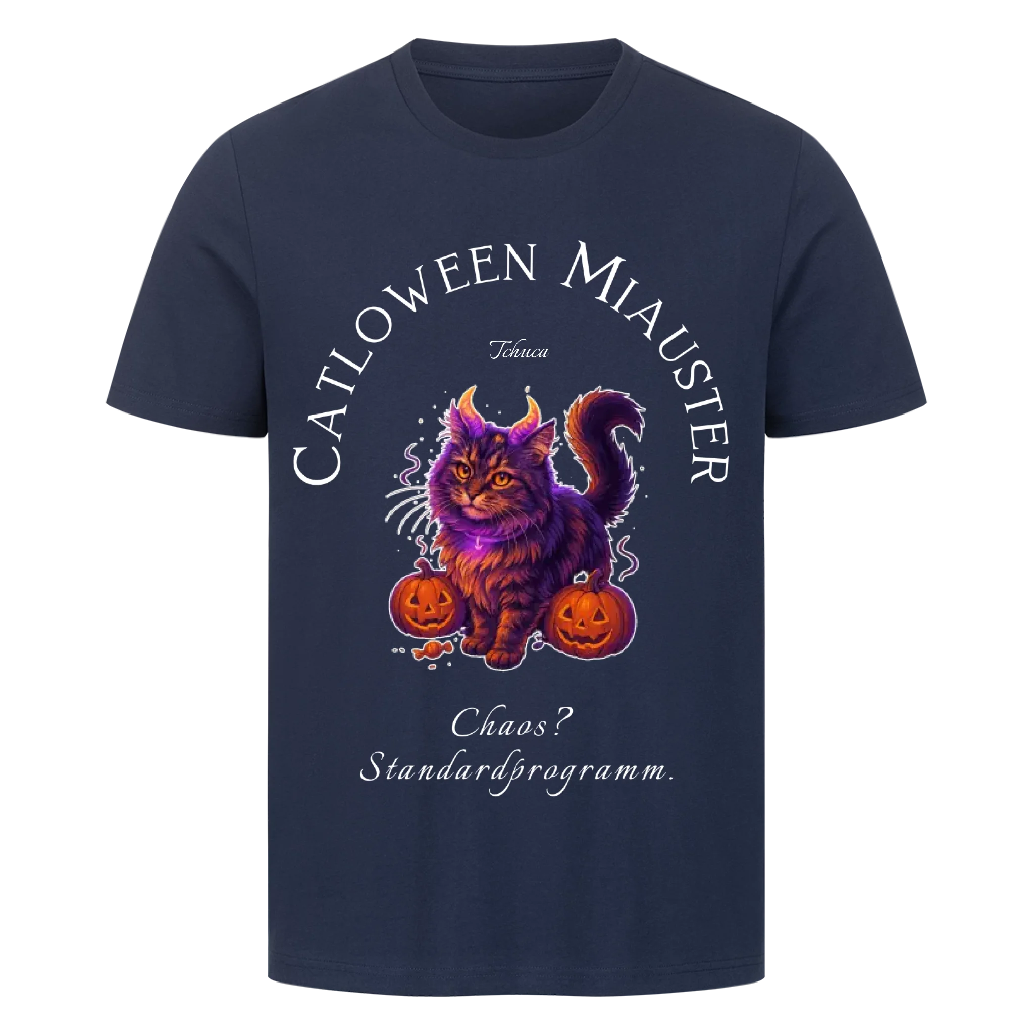 Happy Catloween - Katze als niedliches Monster - Individuelles Premium T-Shirt