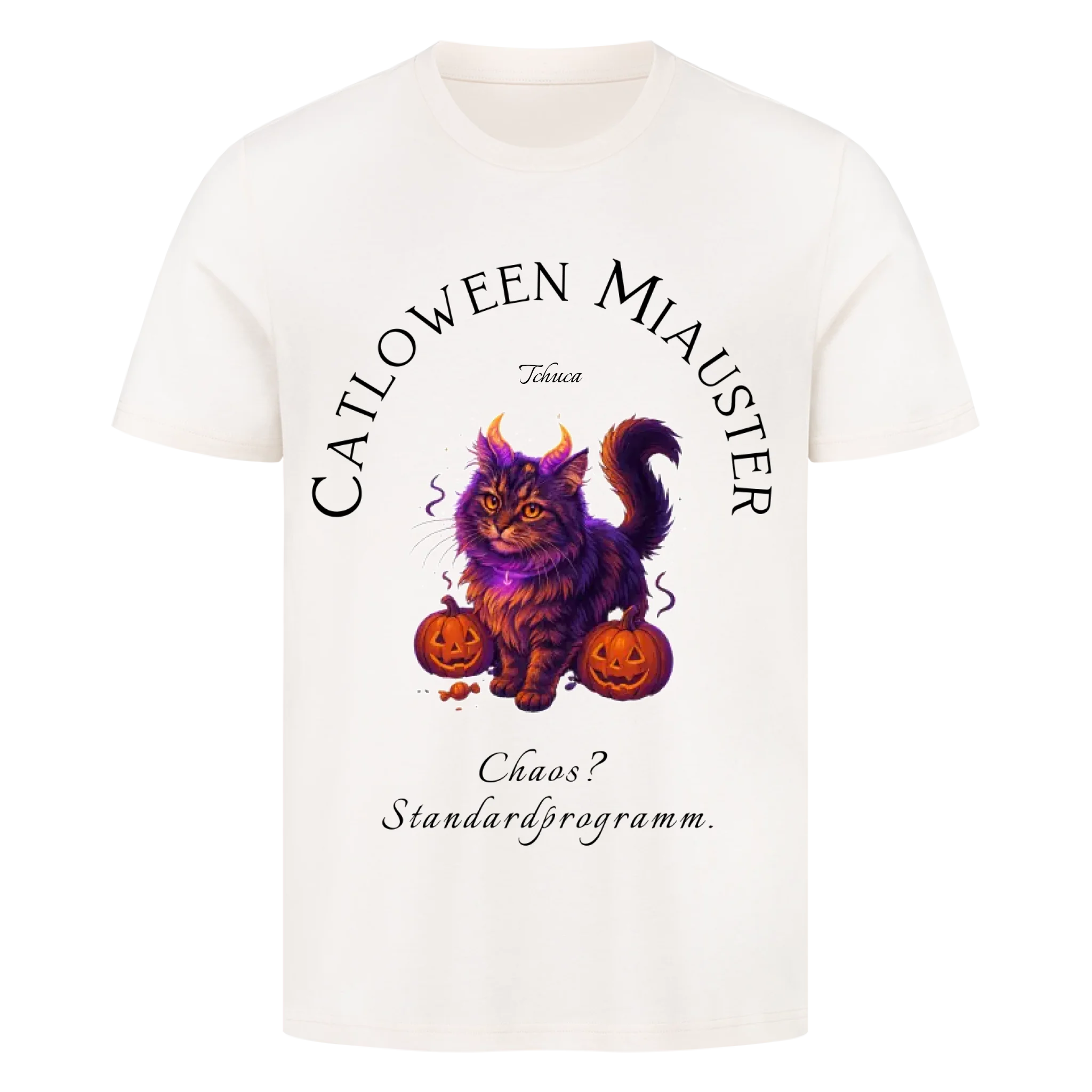 Happy Catloween - Katze als niedliches Monster - Individuelles Premium T-Shirt