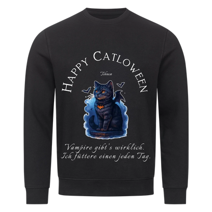 Happy Catloween Vampir Bio Sweatshirt - Eigenes Bild + Name