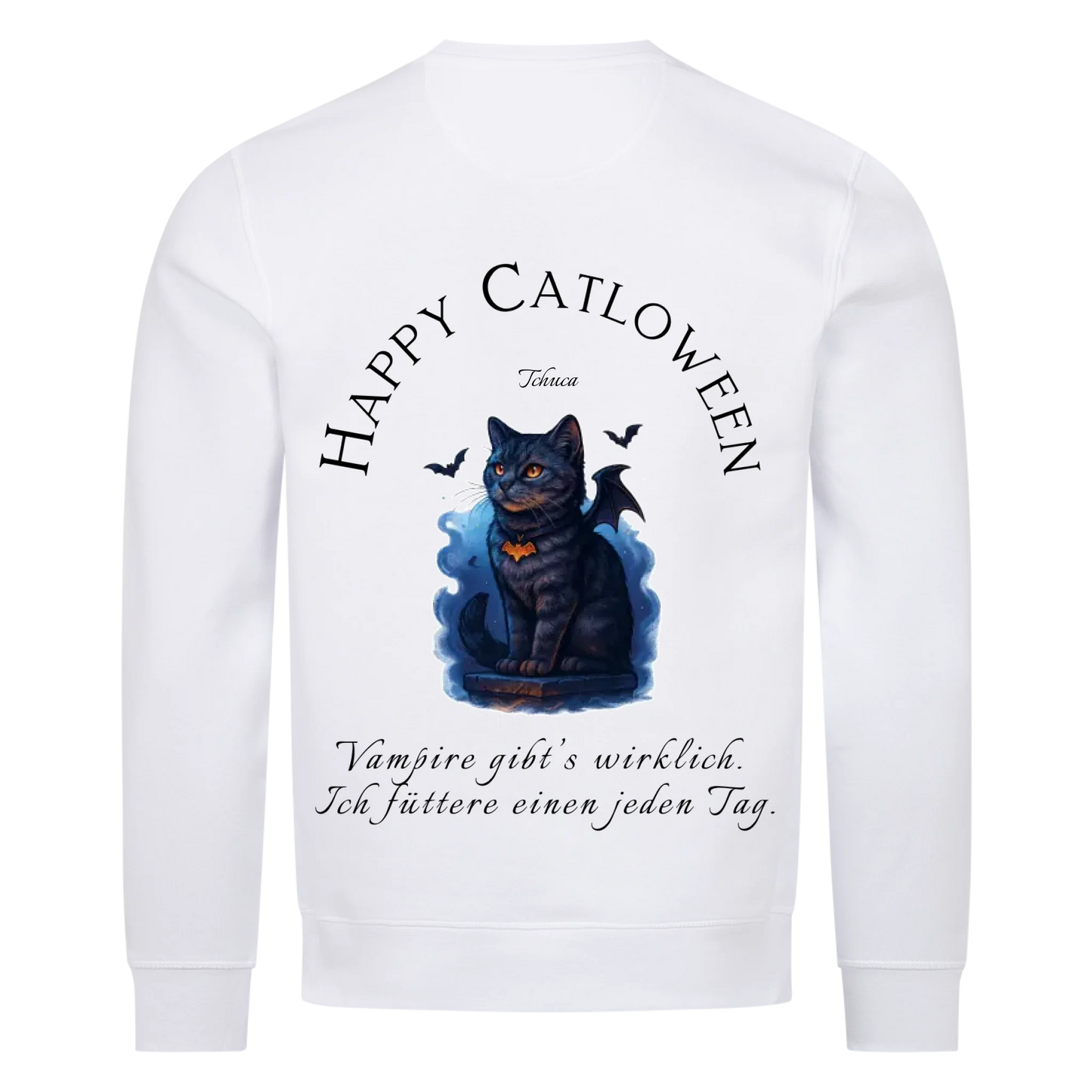Happy Catloween Vampir Bio Sweatshirt - Eigenes Bild + Name