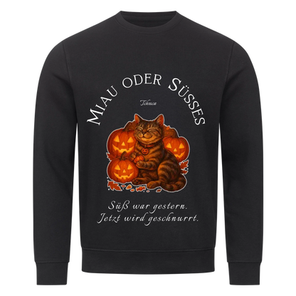 Miau oder Süsses Bio Sweatshirt - Eigenes Bild + Name