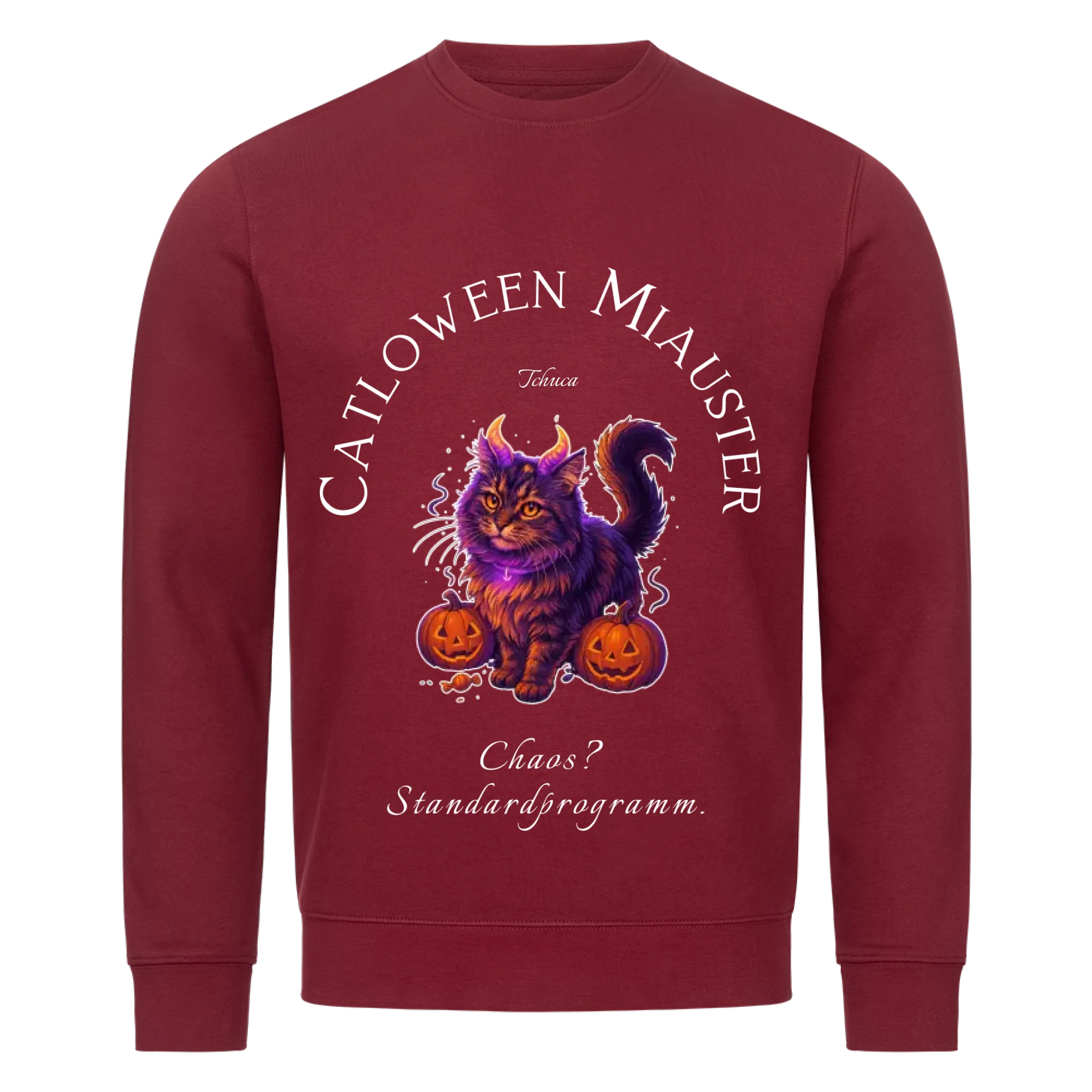 Happy Catloween - Katze als niedliches Monster - Individuelles Premium Sweatshirt (Unisex)