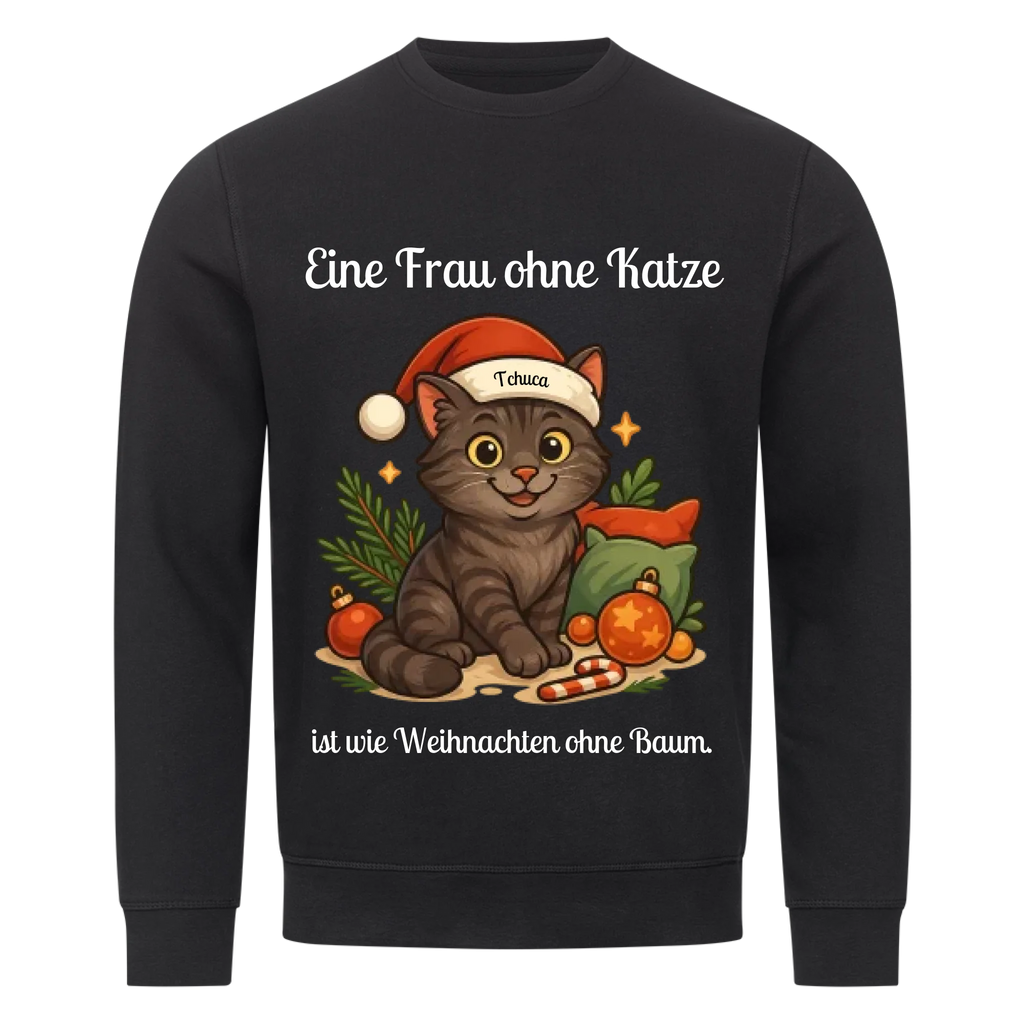 Eine Frau ohne Katze - Individuelles Premium Sweatshirt (Unisex)