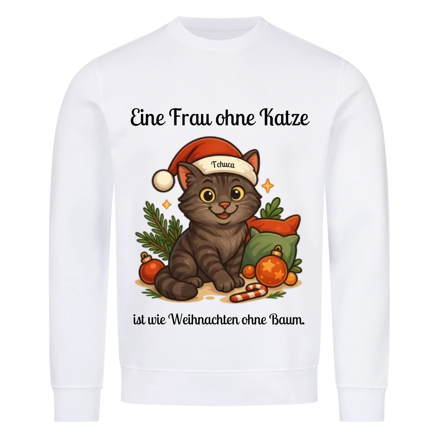 Eine Frau ohne Katze Premium Sweatshirt - Eigenes Bild