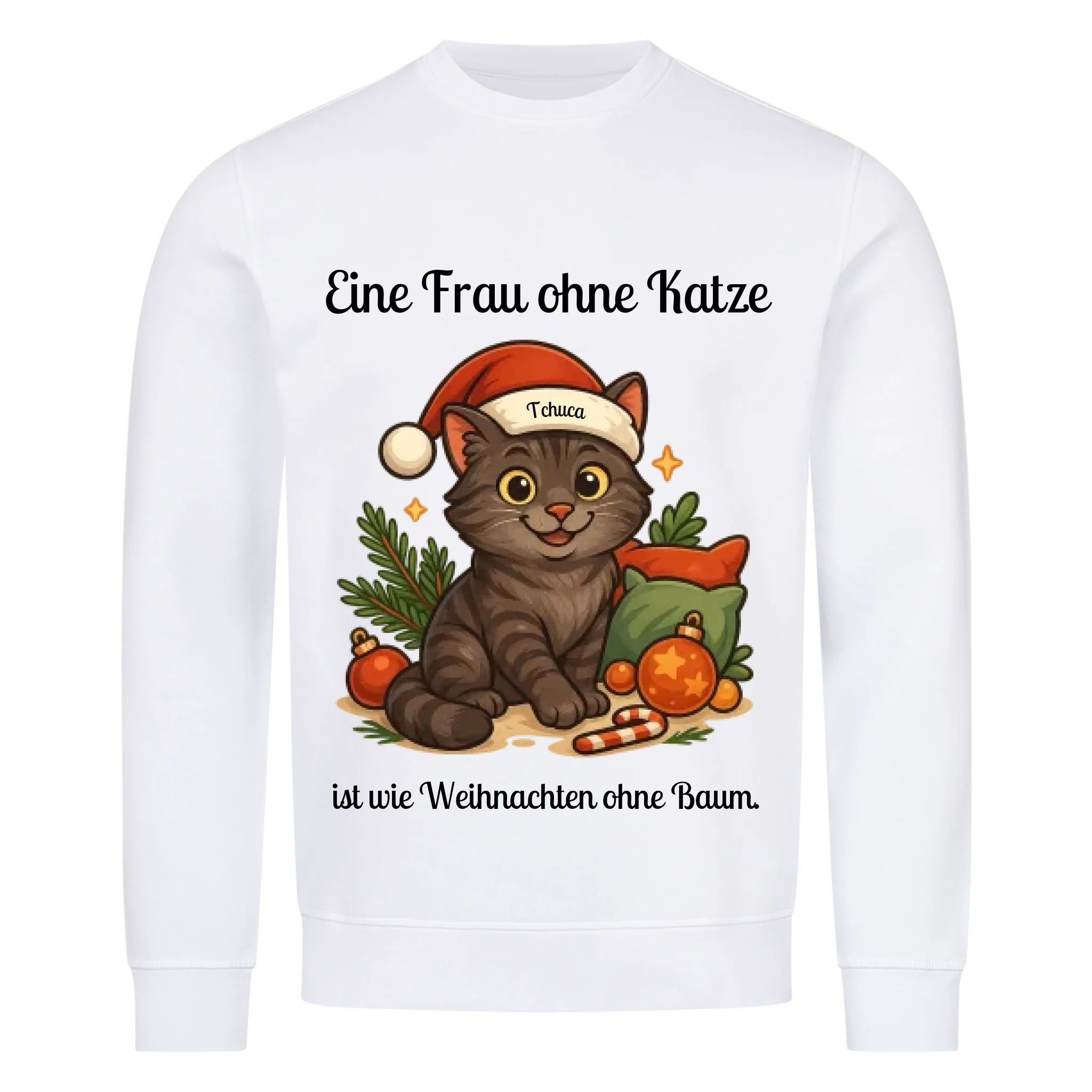 Eine Frau ohne Katze - Individuelles Premium Sweatshirt (Unisex)