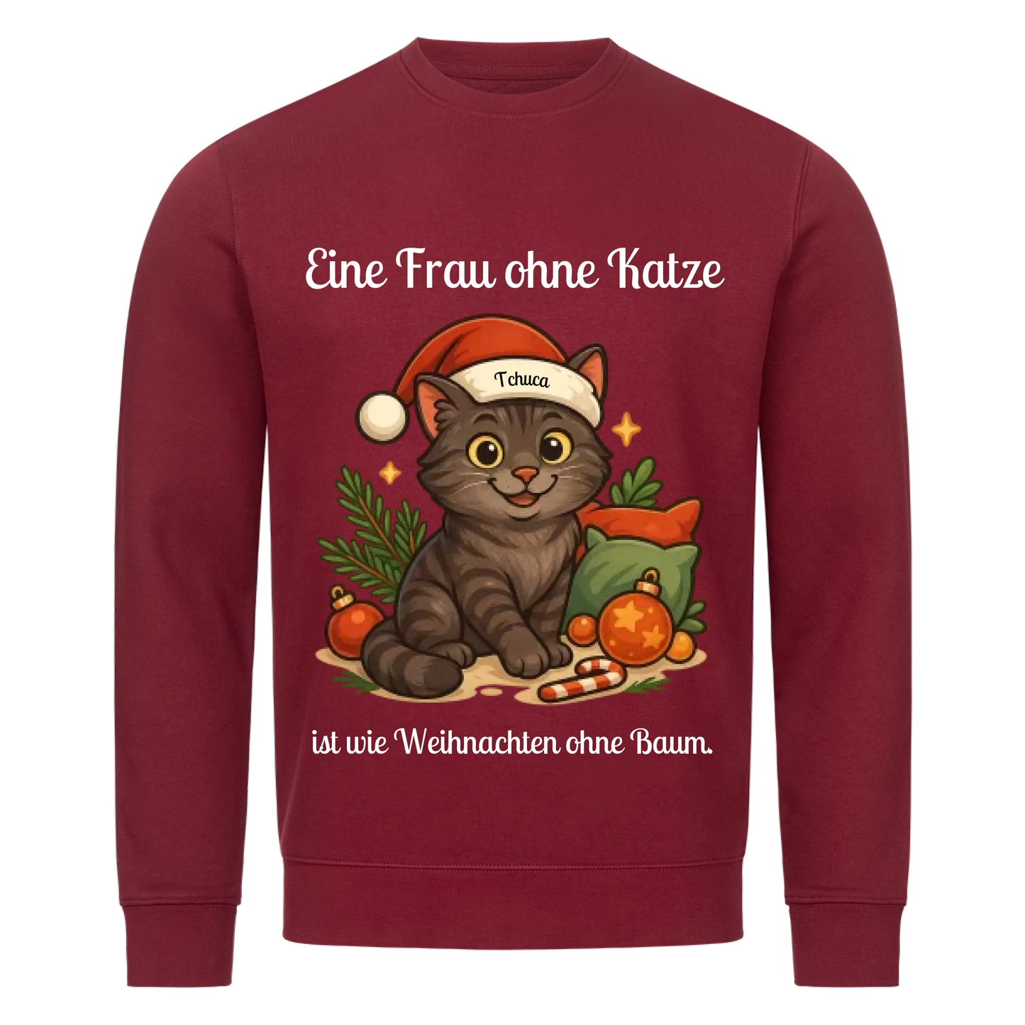 Eine Frau ohne Katze Premium Sweatshirt - Eigenes Bild