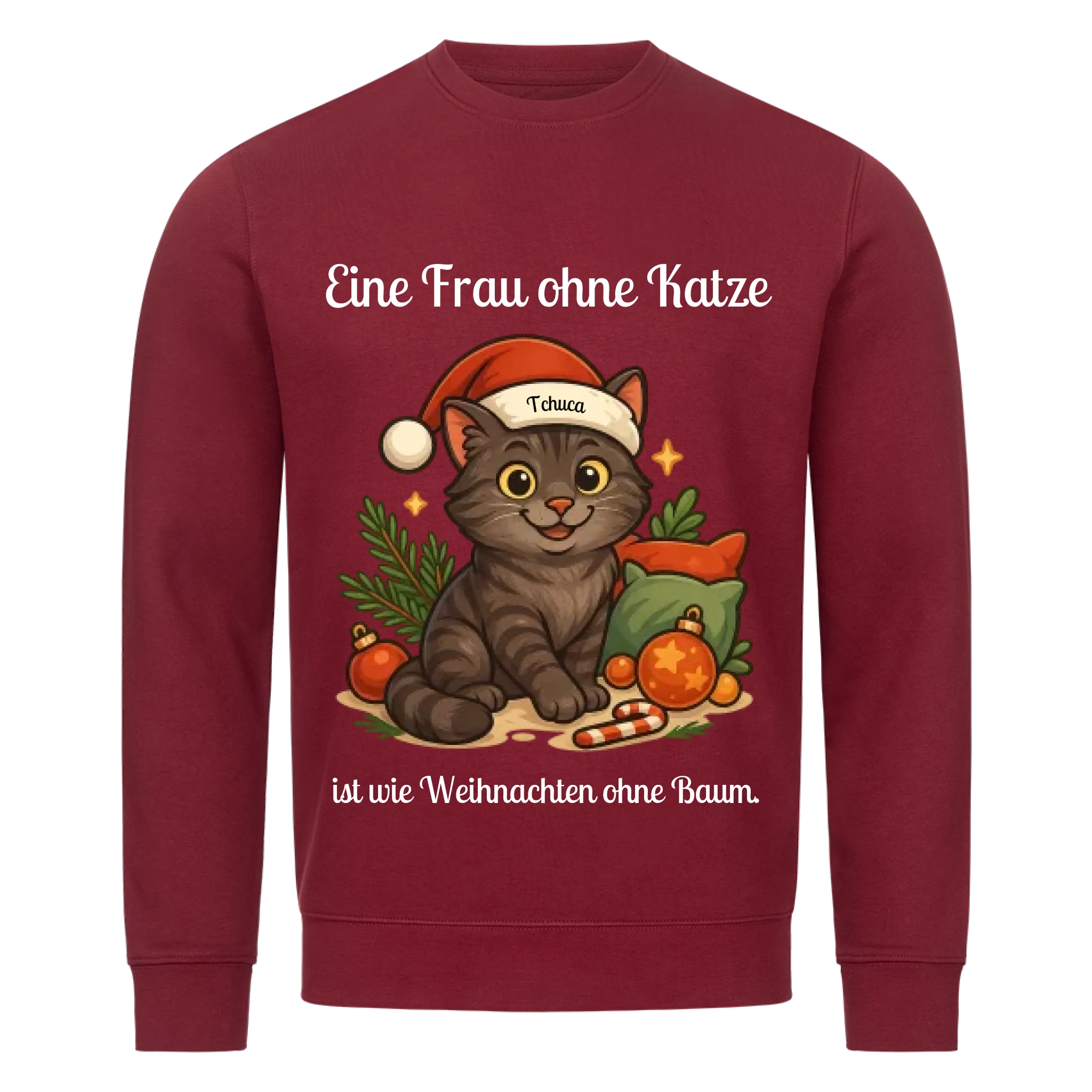 Eine Frau ohne Katze - Individuelles Premium Sweatshirt (Unisex)