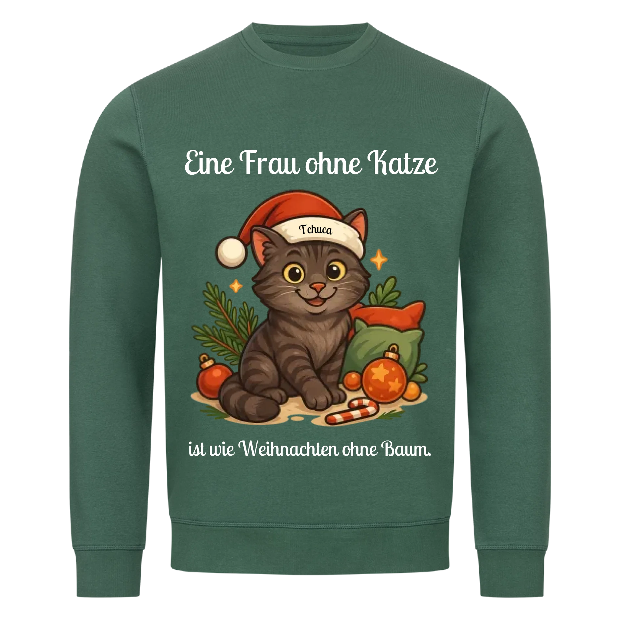 Eine Frau ohne Katze - Individuelles Premium Sweatshirt (Unisex)