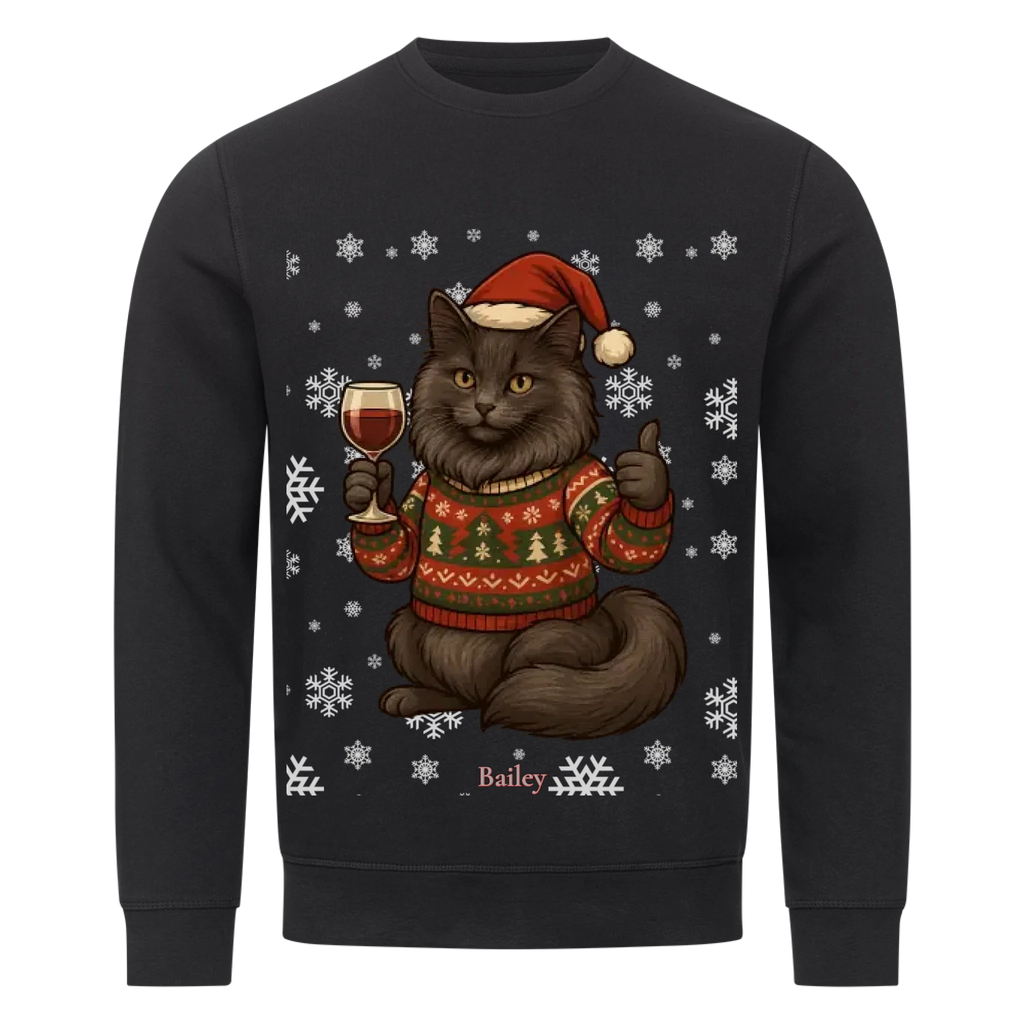 Weihnachtskatze - Individuelles Premium Sweatshirt (Unisex)