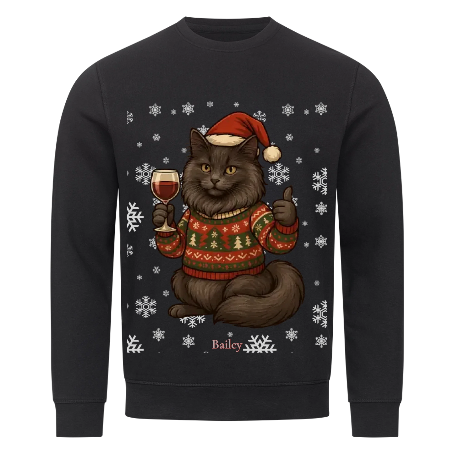 Weihnachtskatze Premium Sweatshirt - Eigenes Bild
