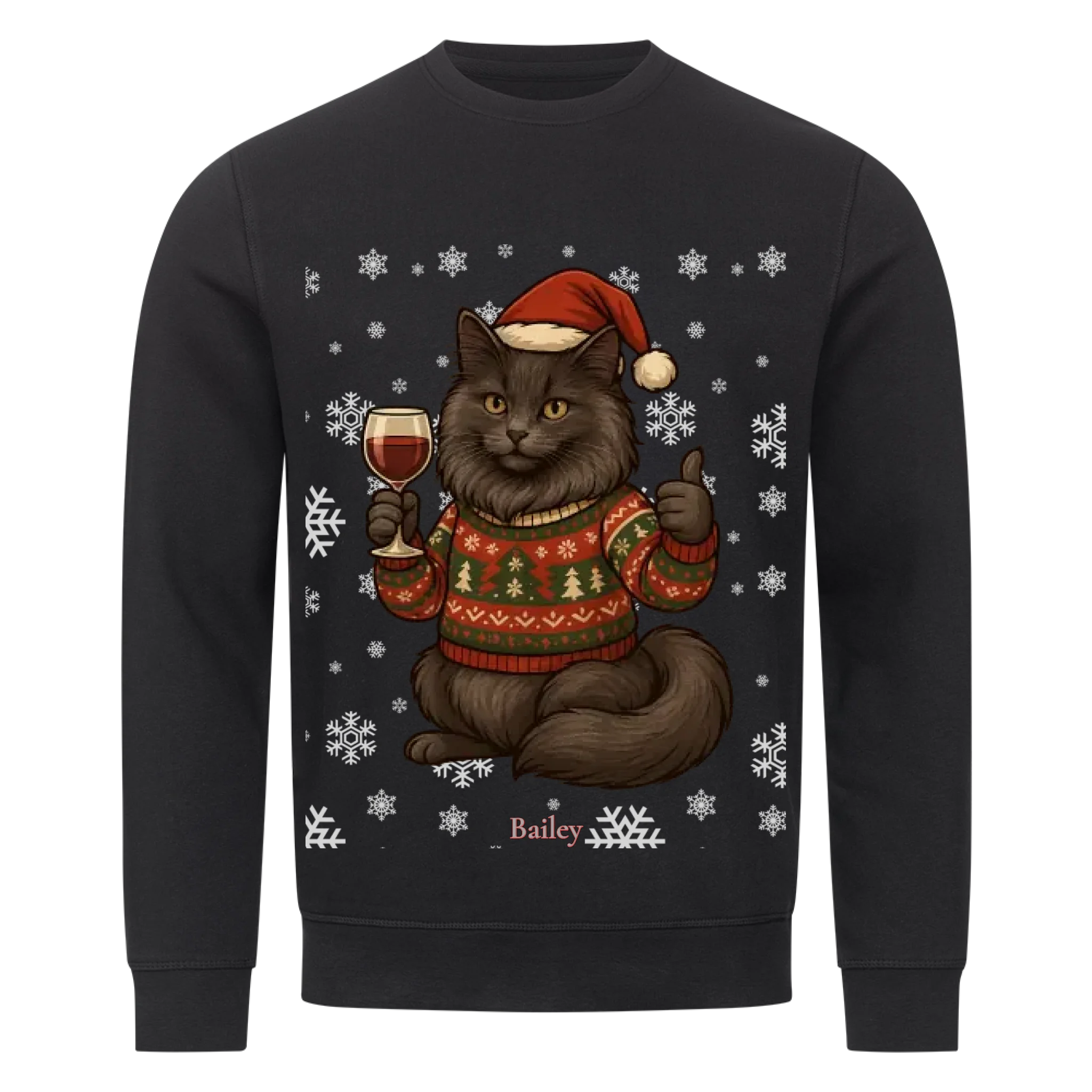 Weihnachtskatze - Individuelles Premium Sweatshirt (Unisex)
