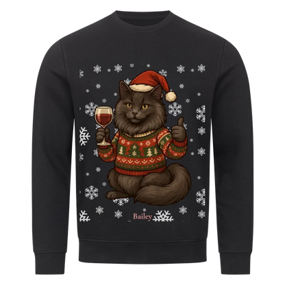 Weihnachtskatze Premium Sweatshirt - Eigenes Bild