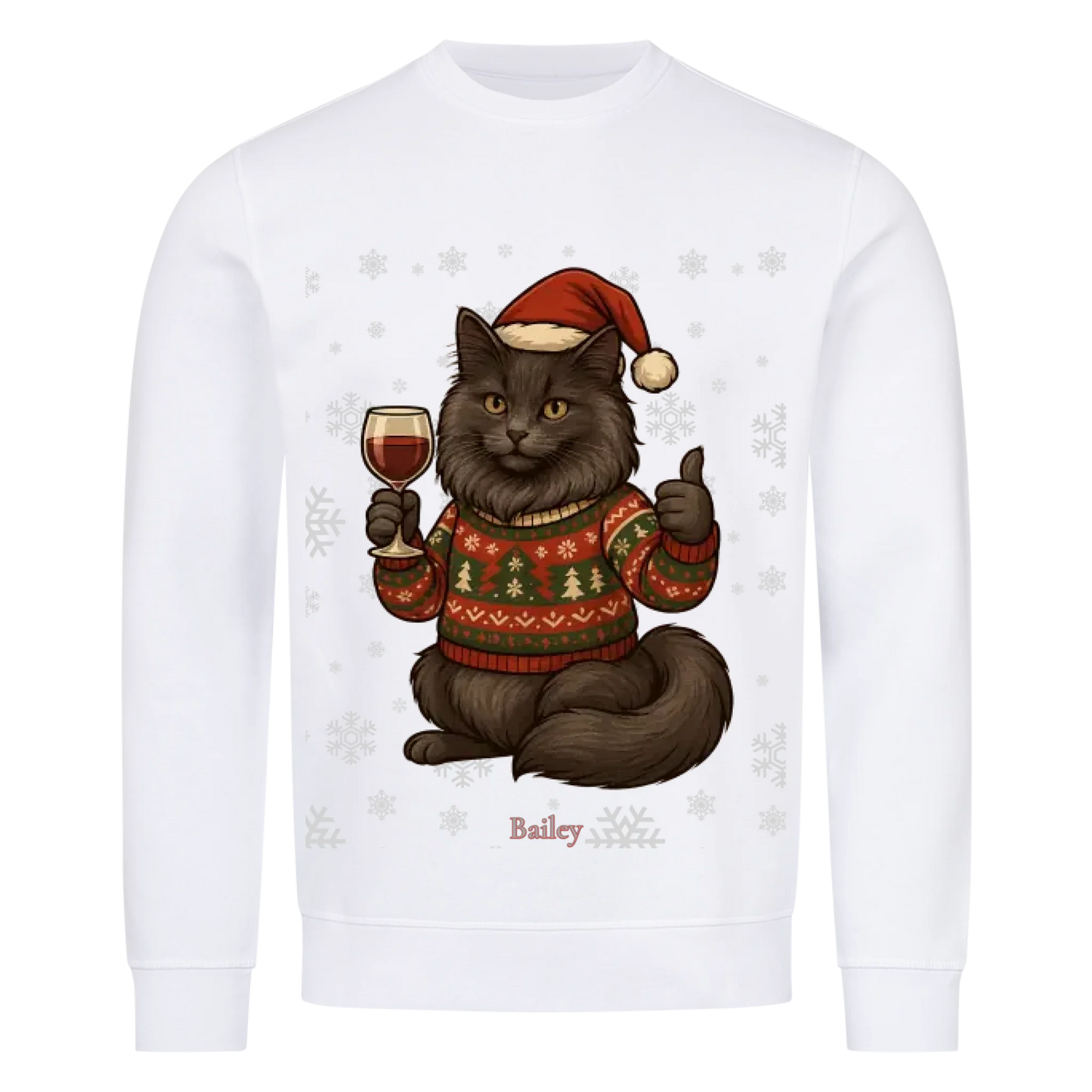 Weihnachtskatze Premium Sweatshirt - Eigenes Bild