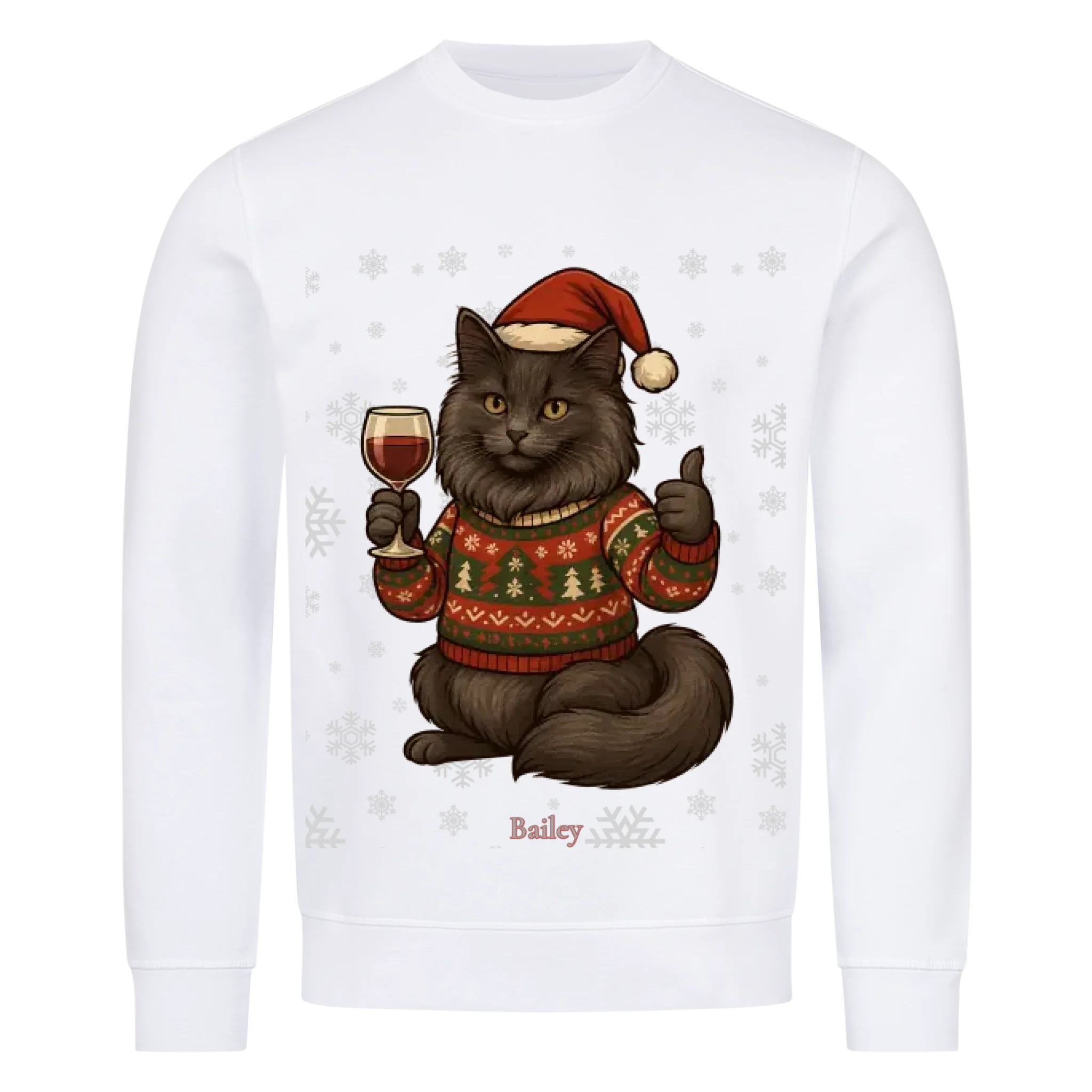 Weihnachtskatze - Individuelles Premium Sweatshirt (Unisex)