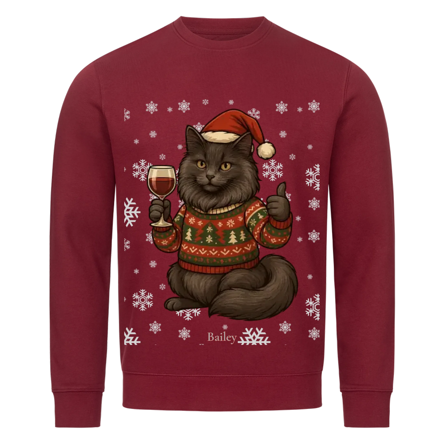 Weihnachtskatze Premium Sweatshirt - Eigenes Bild
